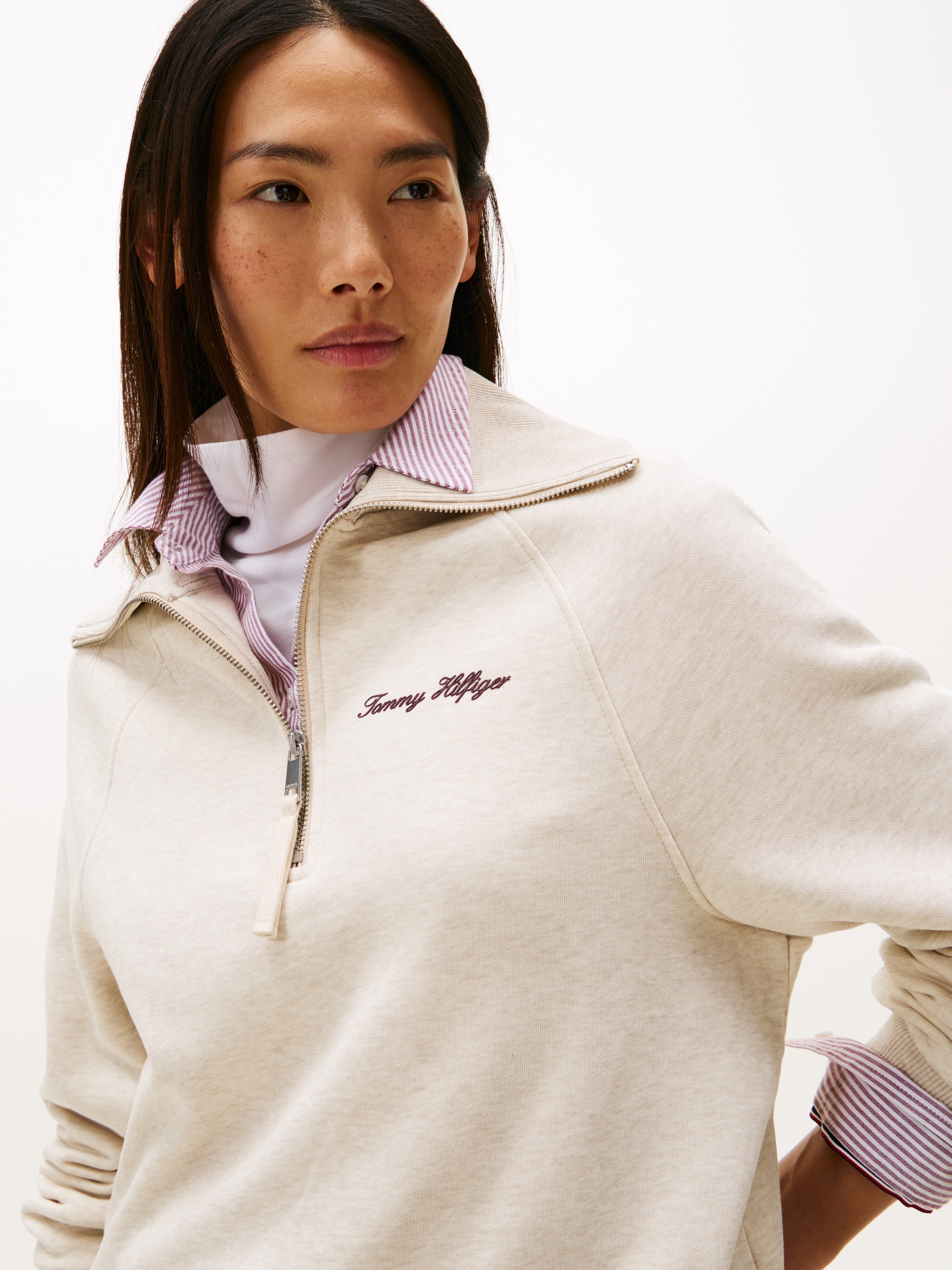 Tommy Hilfiger Sweatshirt "CLASSIC SCRIPT FLEECE HALF-ZIP" günstig online kaufen