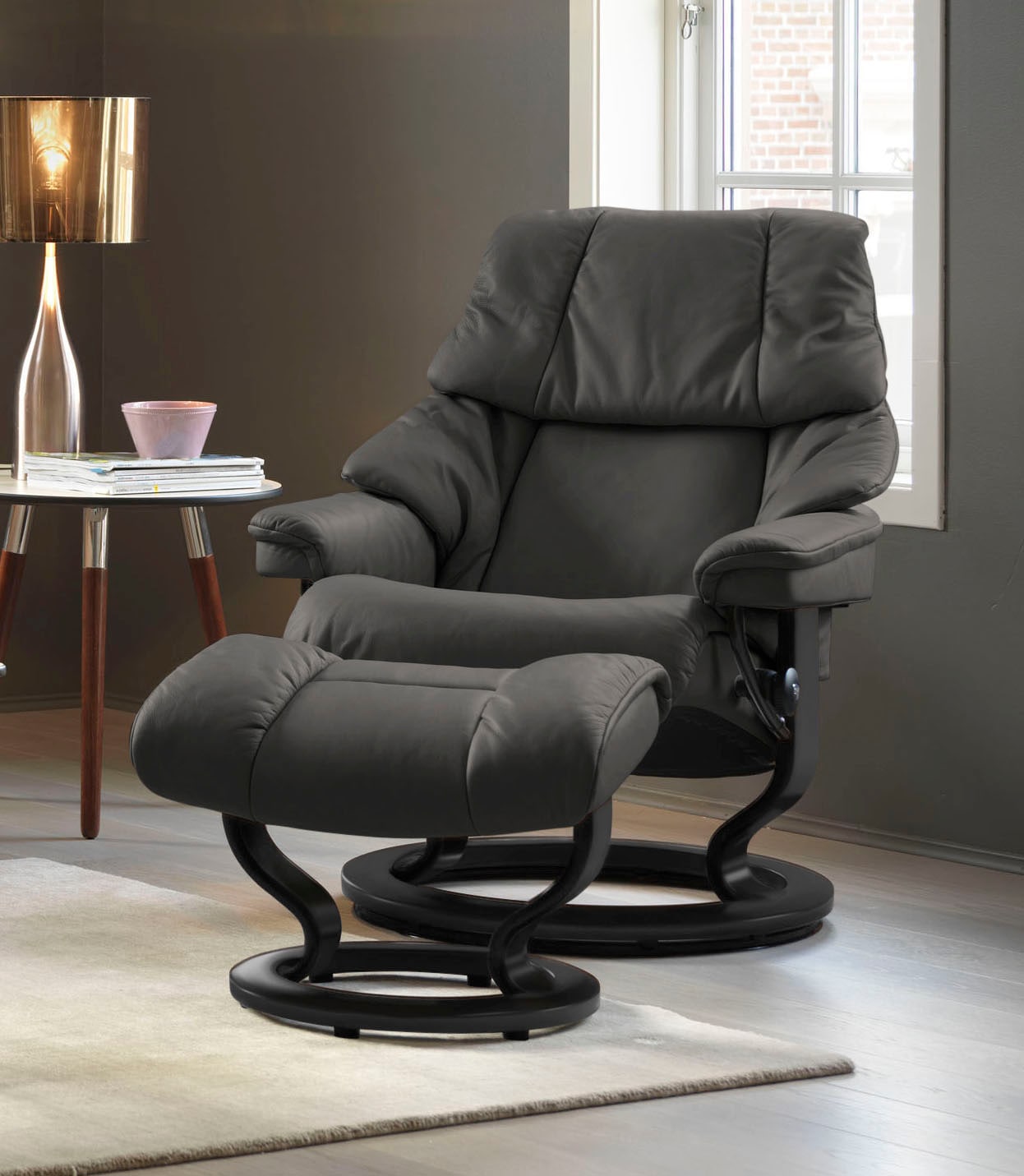 Stressless® Relaxsessel-Set »Reno«, mit Hocker, mit Classic Base, Größe S, M & L, Gestell Schwarz