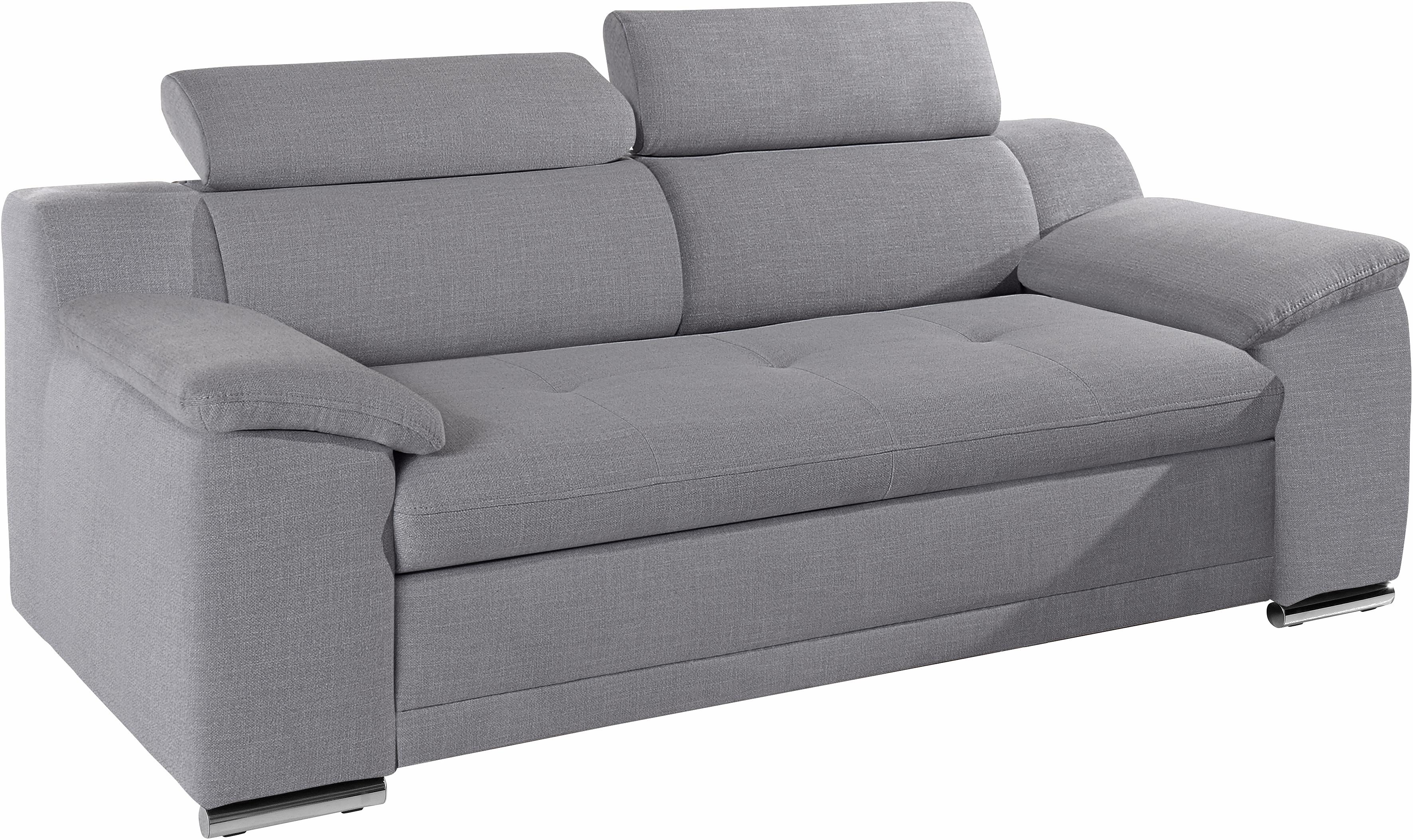 sit&more 3-Sitzer "Andiamo, B: 200 cm, Kopfteilverstellung, Wellenunterfederung" Komfortable Sitzhöhe 43 cm, frei im Raum stellbar, modernes Design