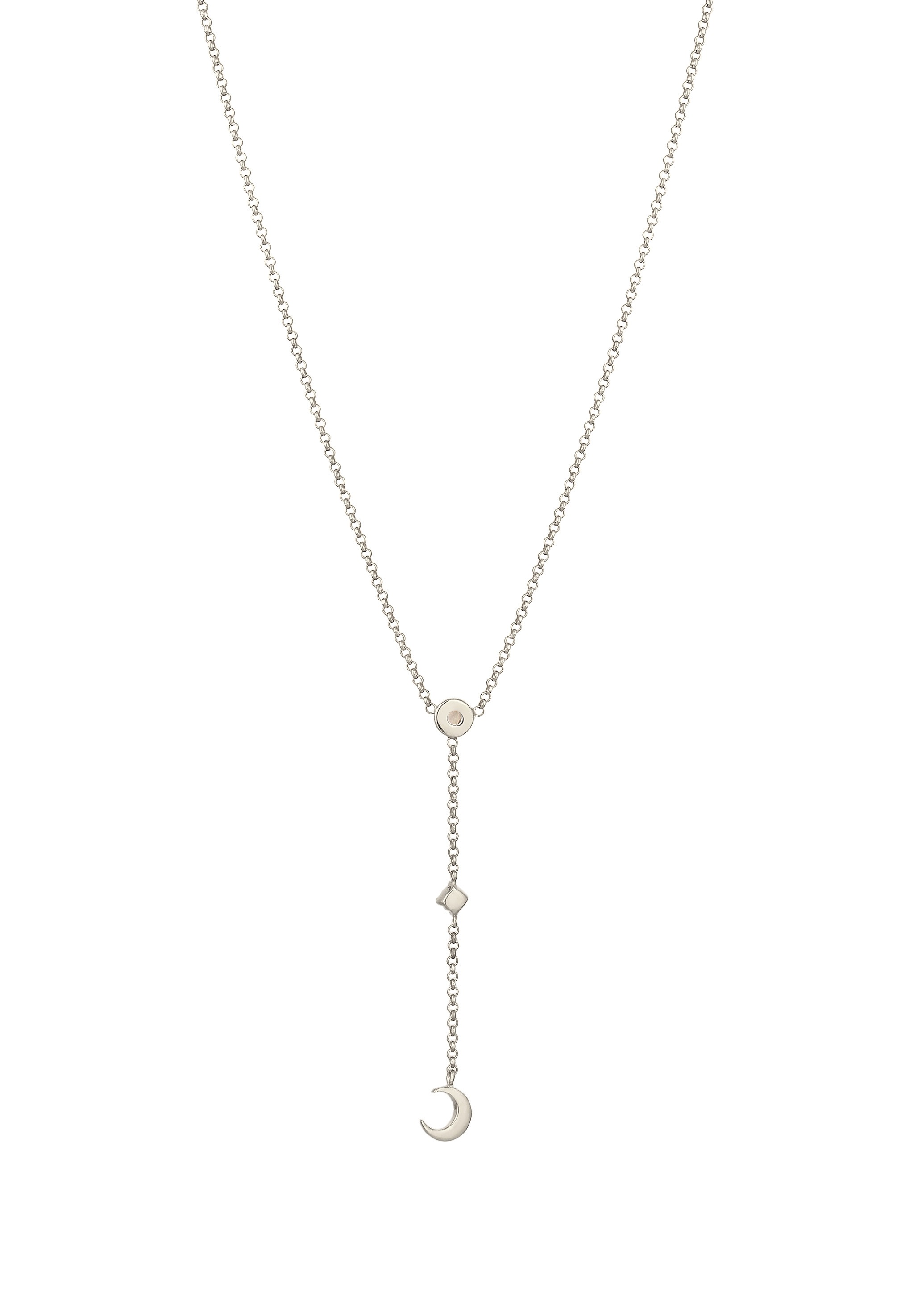 Elli Y-Kette »Halskette Y-Kette Halbmond Regenbogen Mondstein 925 Sterling Silber«