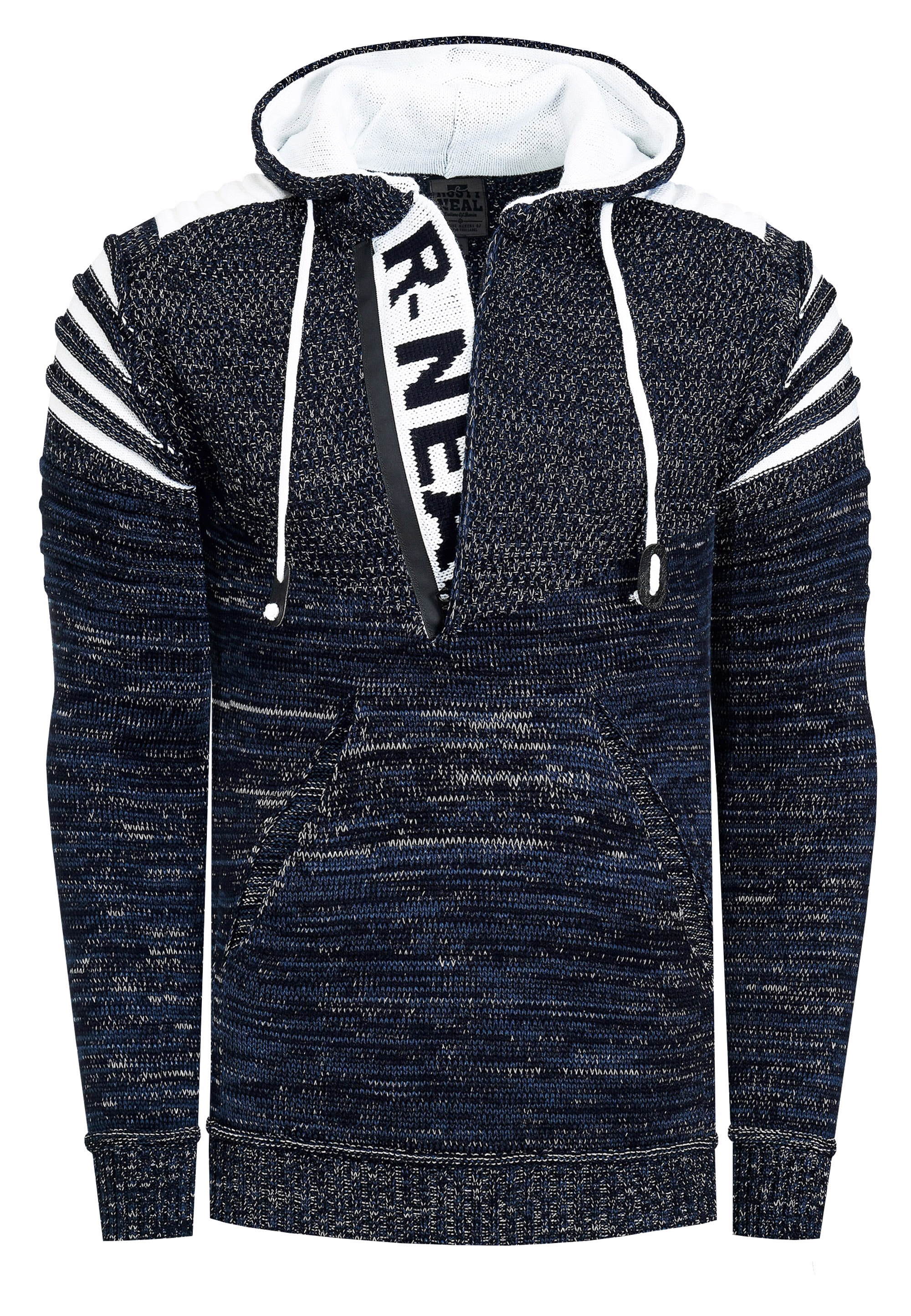 Rusty Neal Kapuzensweatshirt, | BAUR bestellen in modernem ▷ Strickdesign