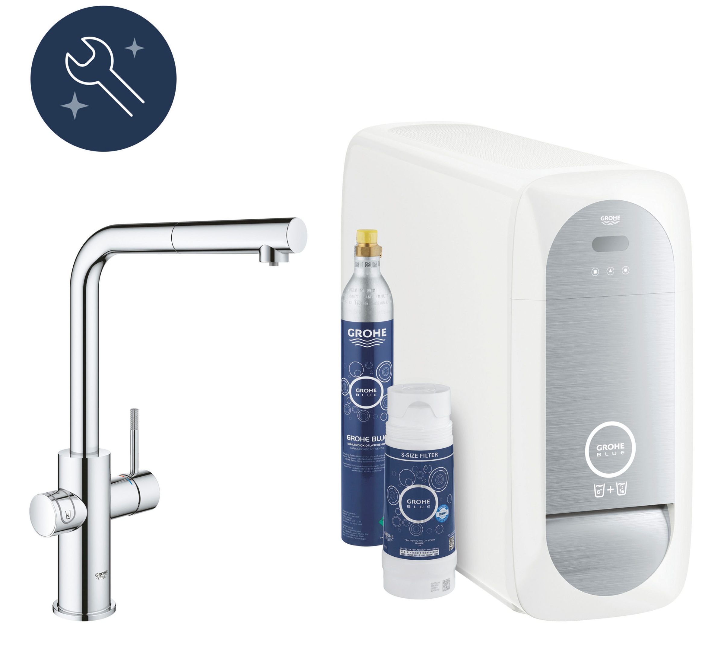 Grohe Untertisch-Trinkwassersystem »Grohe Blue«, (Packung), langlebige Oberfläche