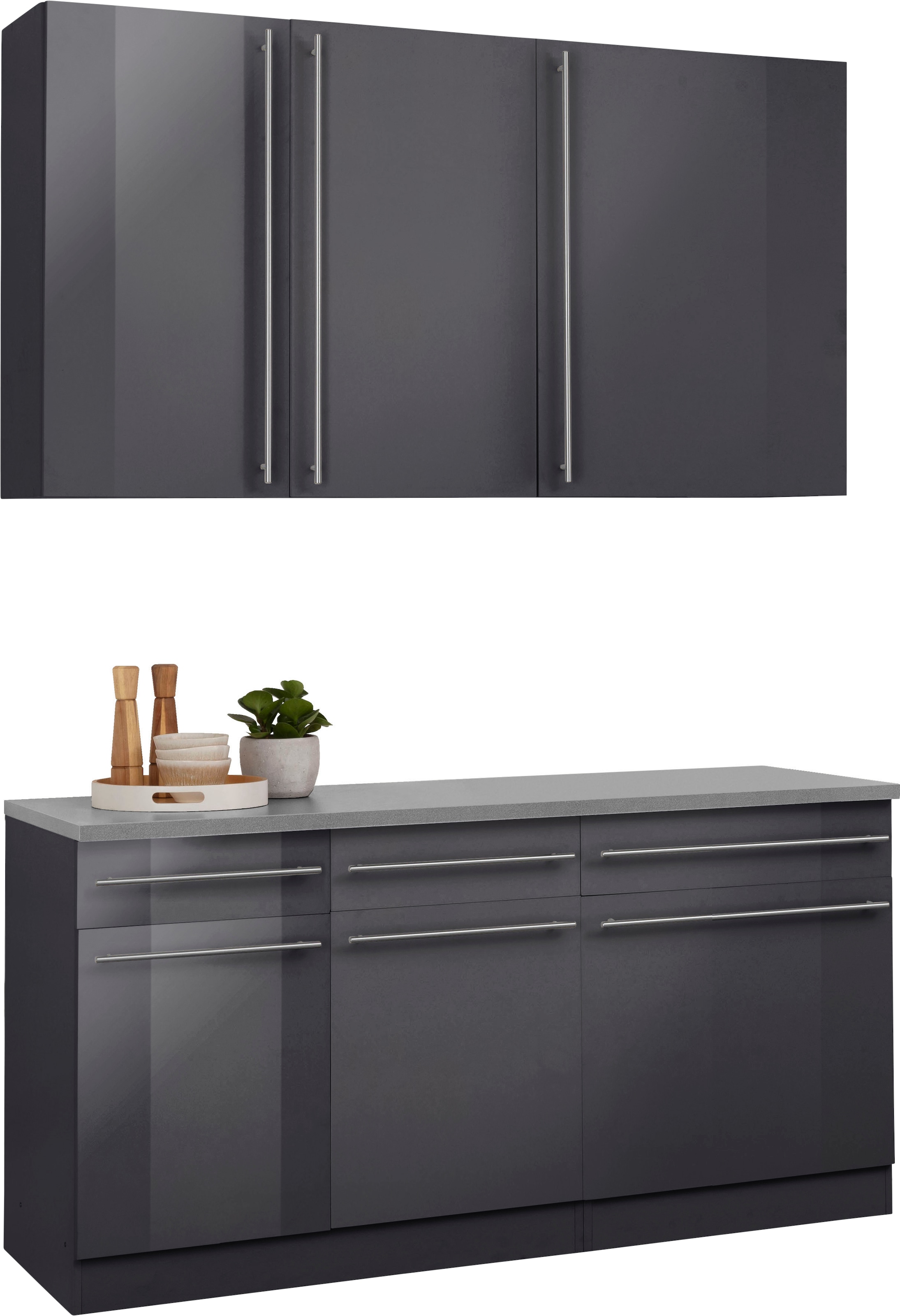 wiho Küchen Pantryküche »Chicago«, ohne E-Geräte, Breite 160 cm