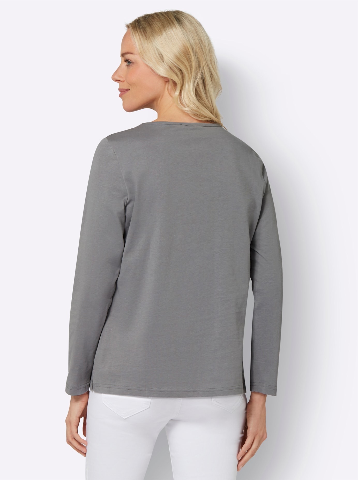 Classic Basics Women Long Sleeve Shirt Grey 48 2