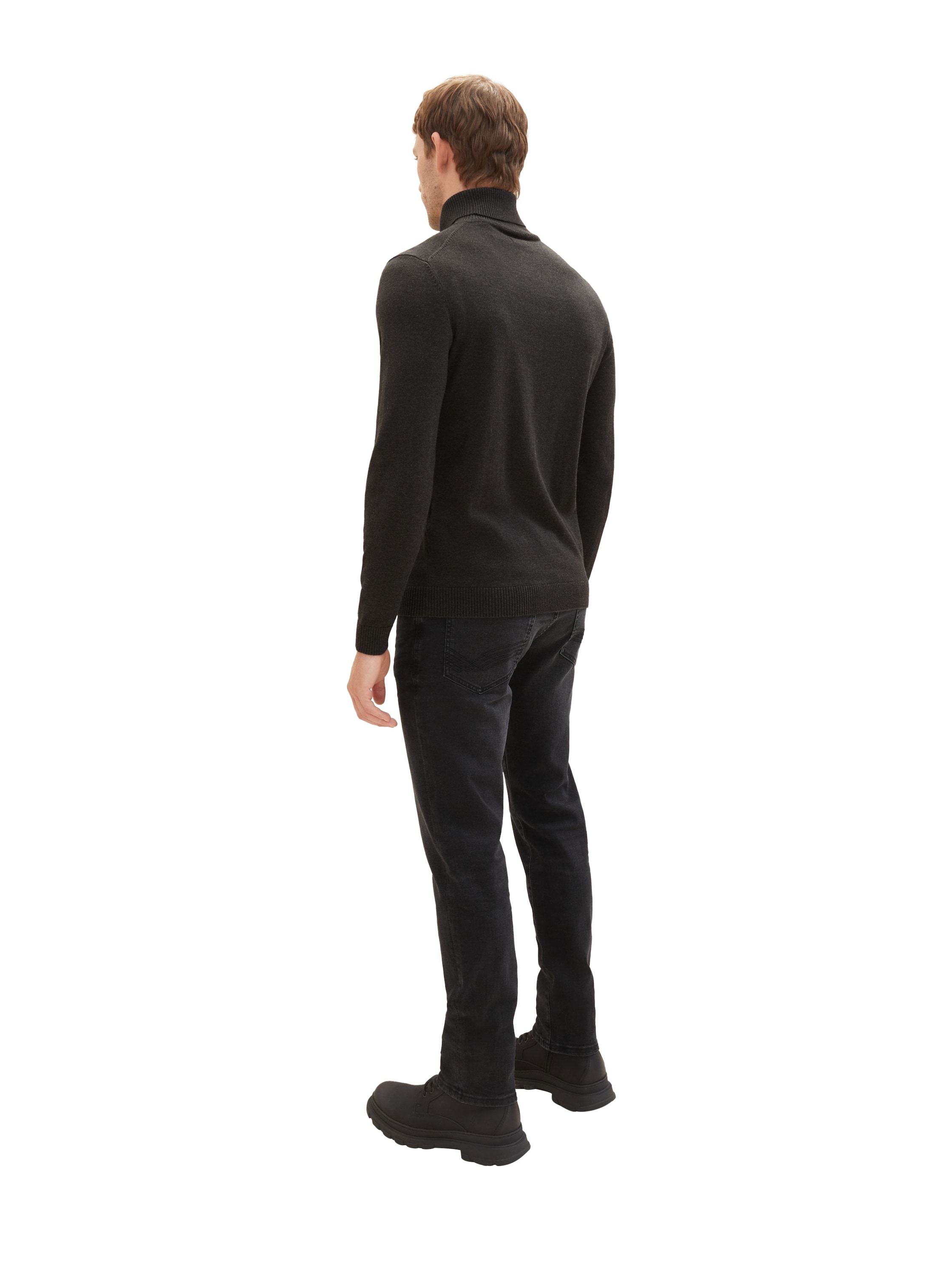 Tom Tailor Herren Jeans JOSH - Slim Fit - Schwarz - Used Dark Stone Black D günstig online kaufen