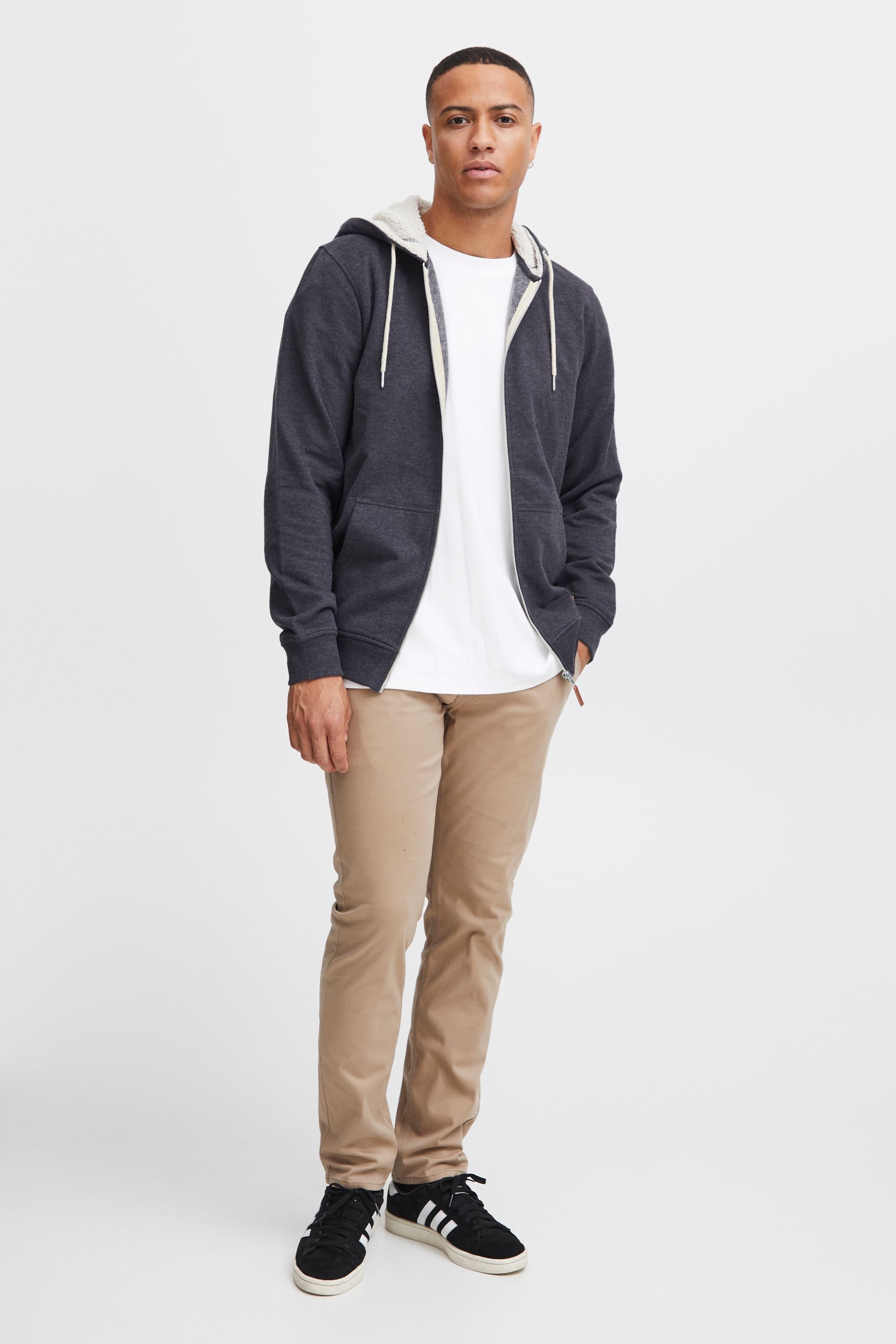 Kapuzenpullover BLEND "Kapuzensweatjacke BHHulker", Herren, Gr. XXL, blau (navy teddy), Obermaterial: 60% Baumwolle CO. 40% Polyester PES., Sweatshirts Kapuzenpullover 3