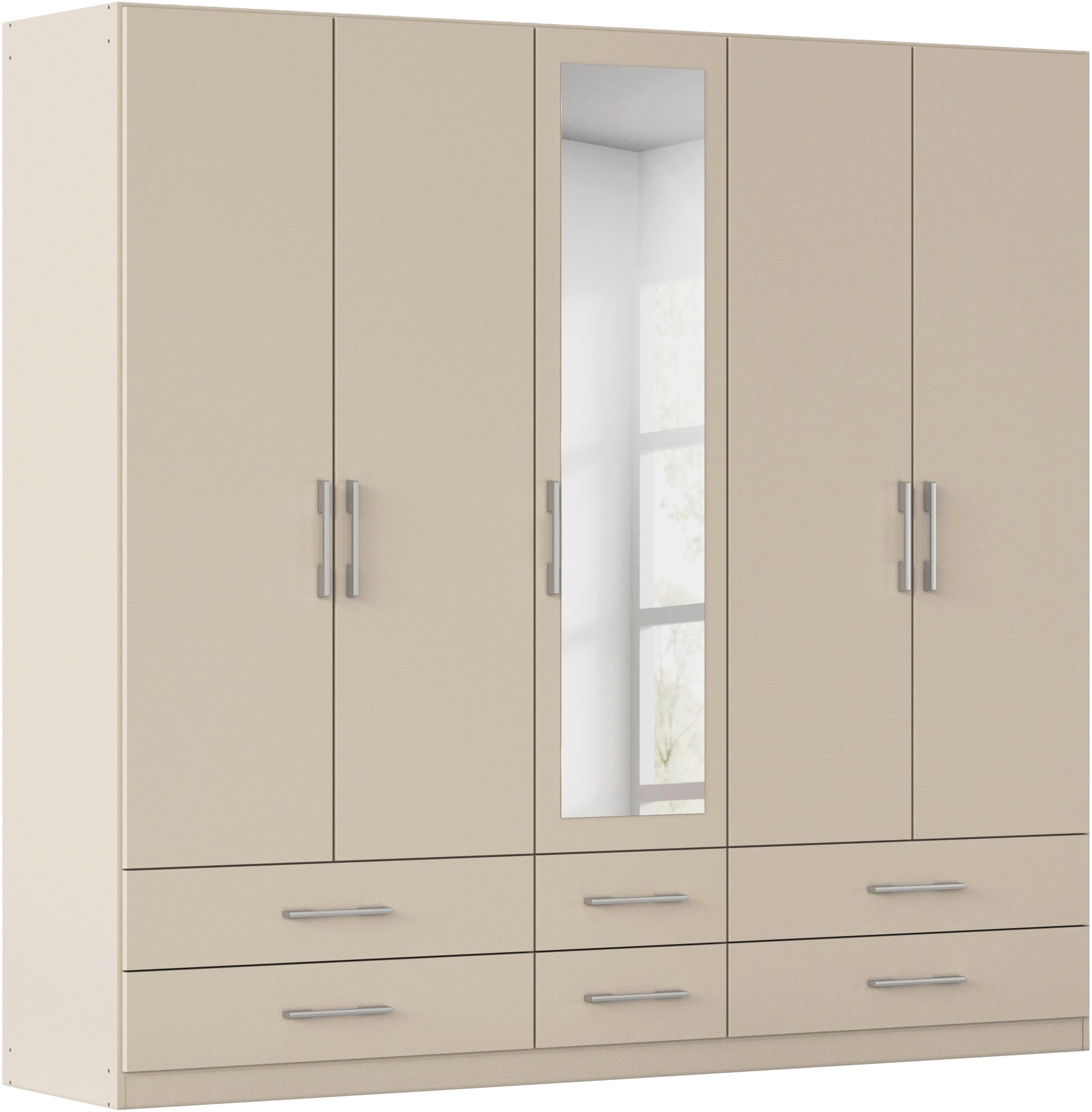 rauch Kleiderschrank "Schrank Garderobenschrank Mehrzweckschrank Schlafzimmer HERSBRUCK" 3 verschiedene Ausstattungen BASIC/CLASSIC/PREMIUM (inkl. SOFT-CLOSE), mit großzügigen Schubladen sowie Spiegeltüren MADE IN GERMANY