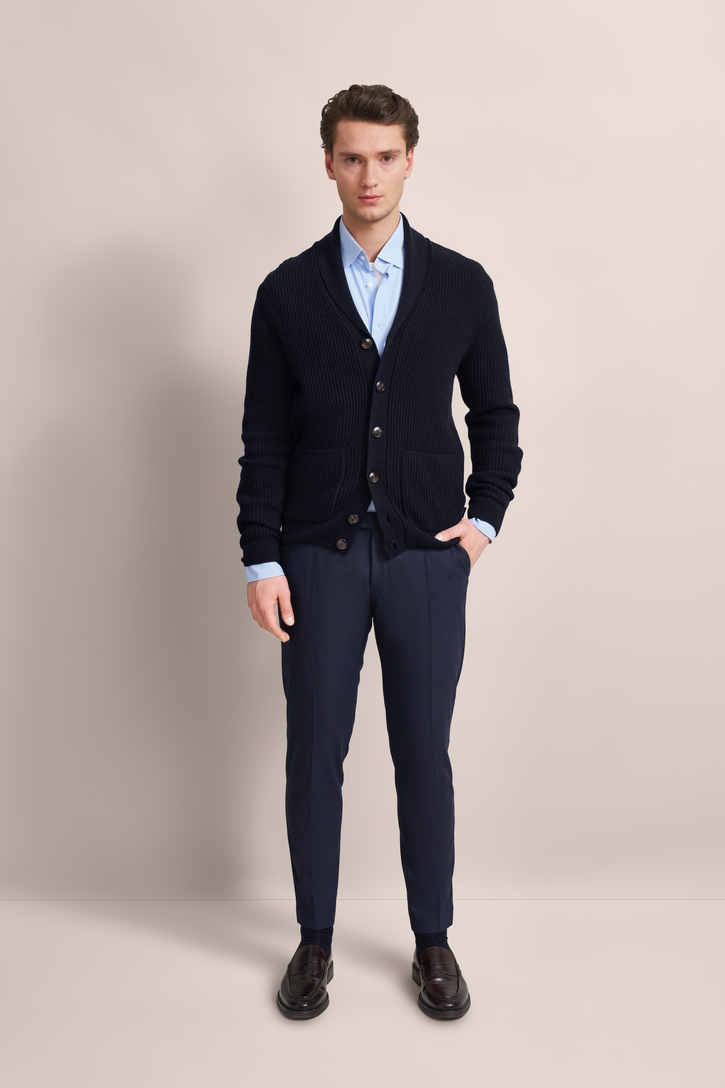 bugatti Strickjacke, mit Schalkragen