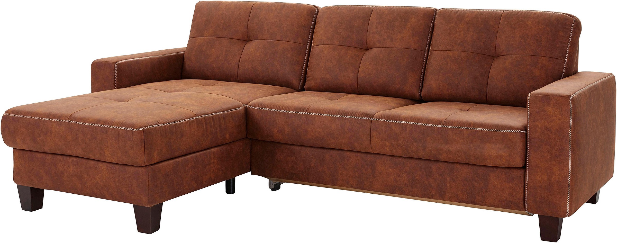 Places of Style Ecksofa »Varese L-Form«, wahlweise mit Bettfunktion und Vorziehfunktion
