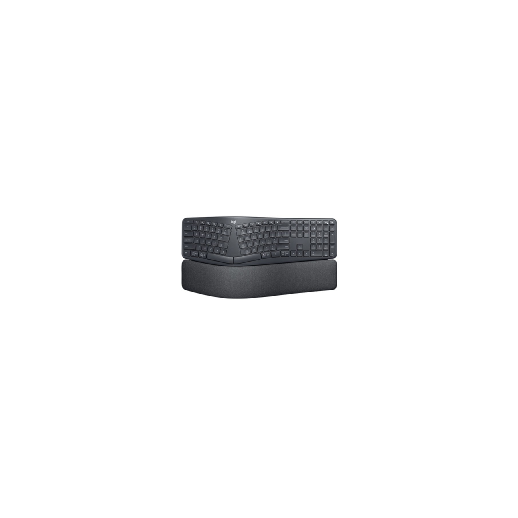 Logitech Tastatur »ERGO K860«, (Angenehmes Tippen-Anpassbare Höhe-Fn-Tasten-Handgelenkauflage-Lautstärkeregler-Multimedia-Tasten-USB-Anschluss-Ziffernblock-ergonomische Form)