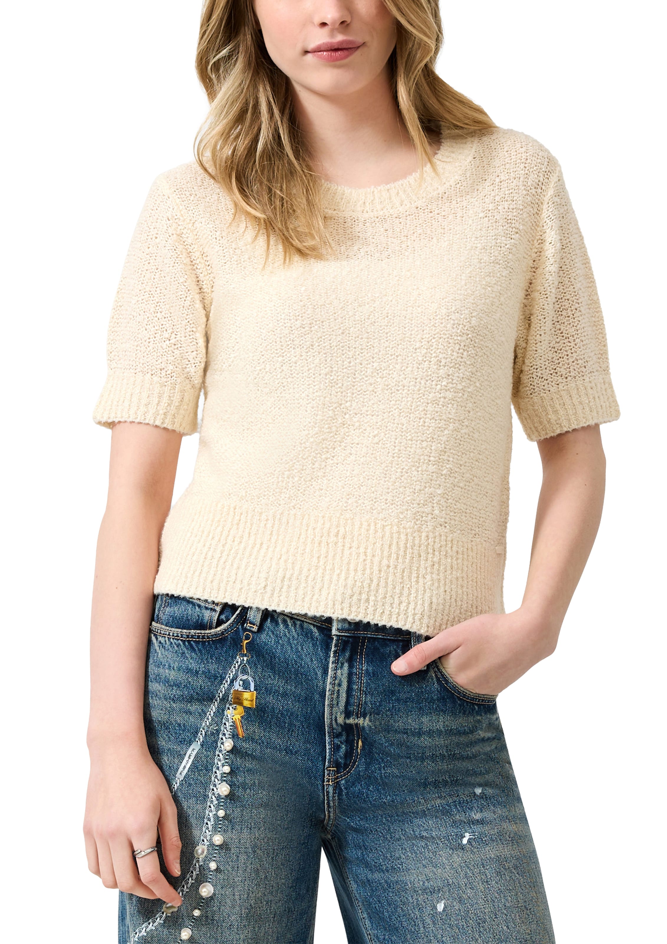 QS Strickpullover Halbarm-Strickpullover