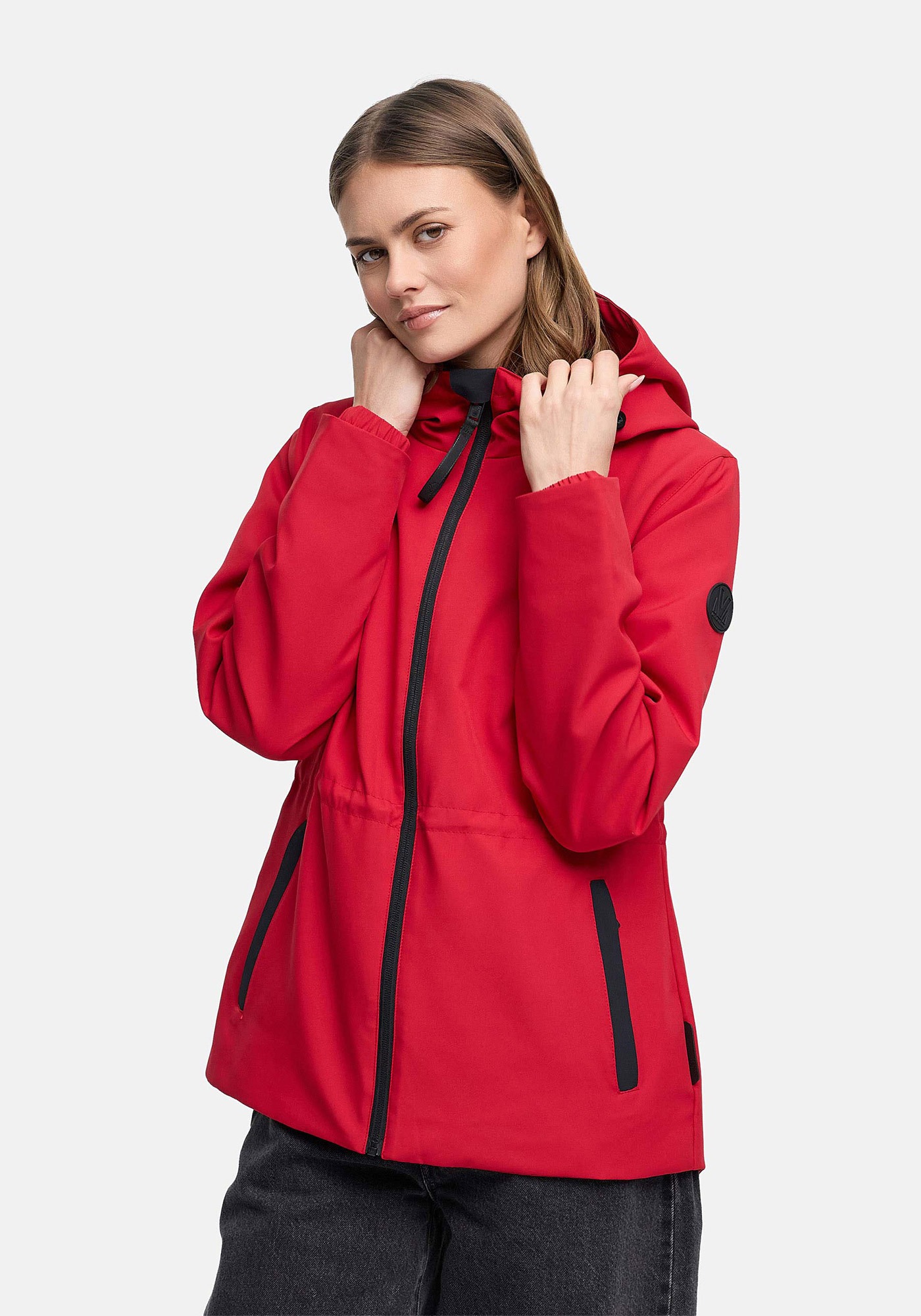 Marikoo Outdoorjacke "Katzilein" Leichte Übergangsjacke mit Kapuze und Kordelzug