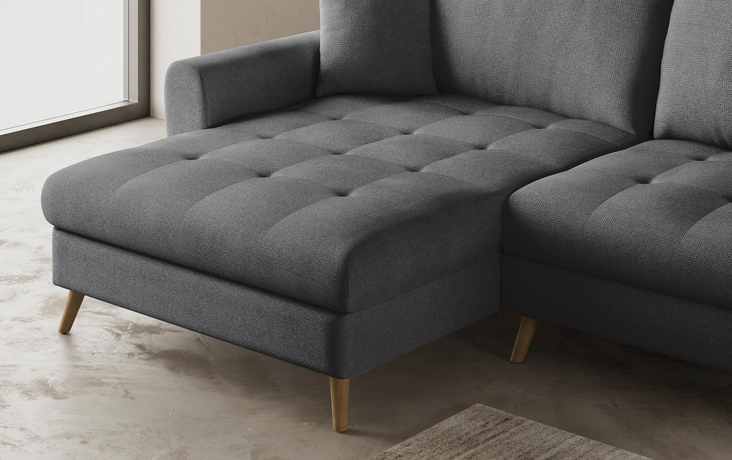 Mr. Couch Ecksofa »Blackburn II L-Form«, Wahlweise mit Kaltschaumpolsterung bis 140 kg belastbar