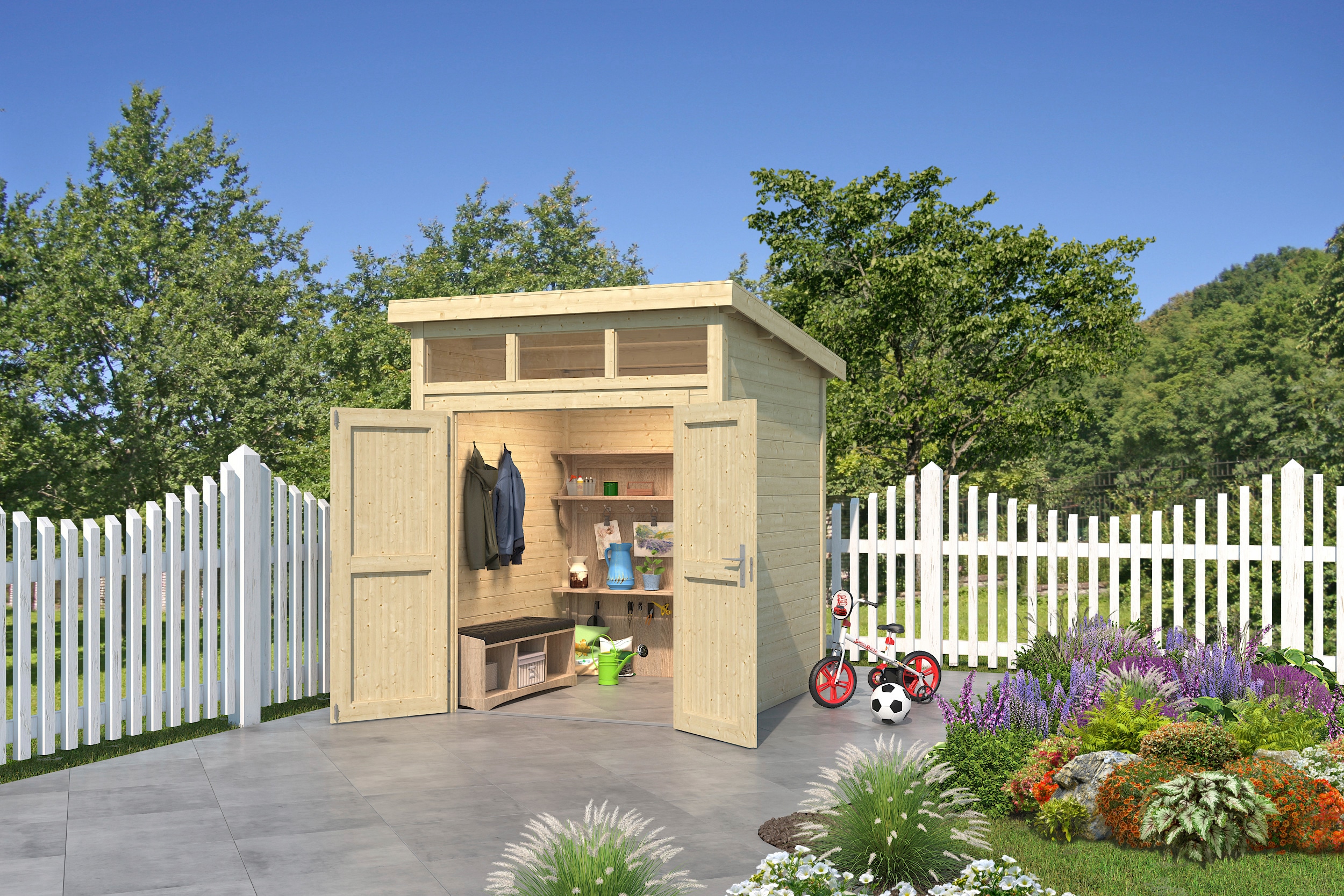 LASITA MAJA Gartenhaus "Kibo 1" Blockbohlenhaus 28mm