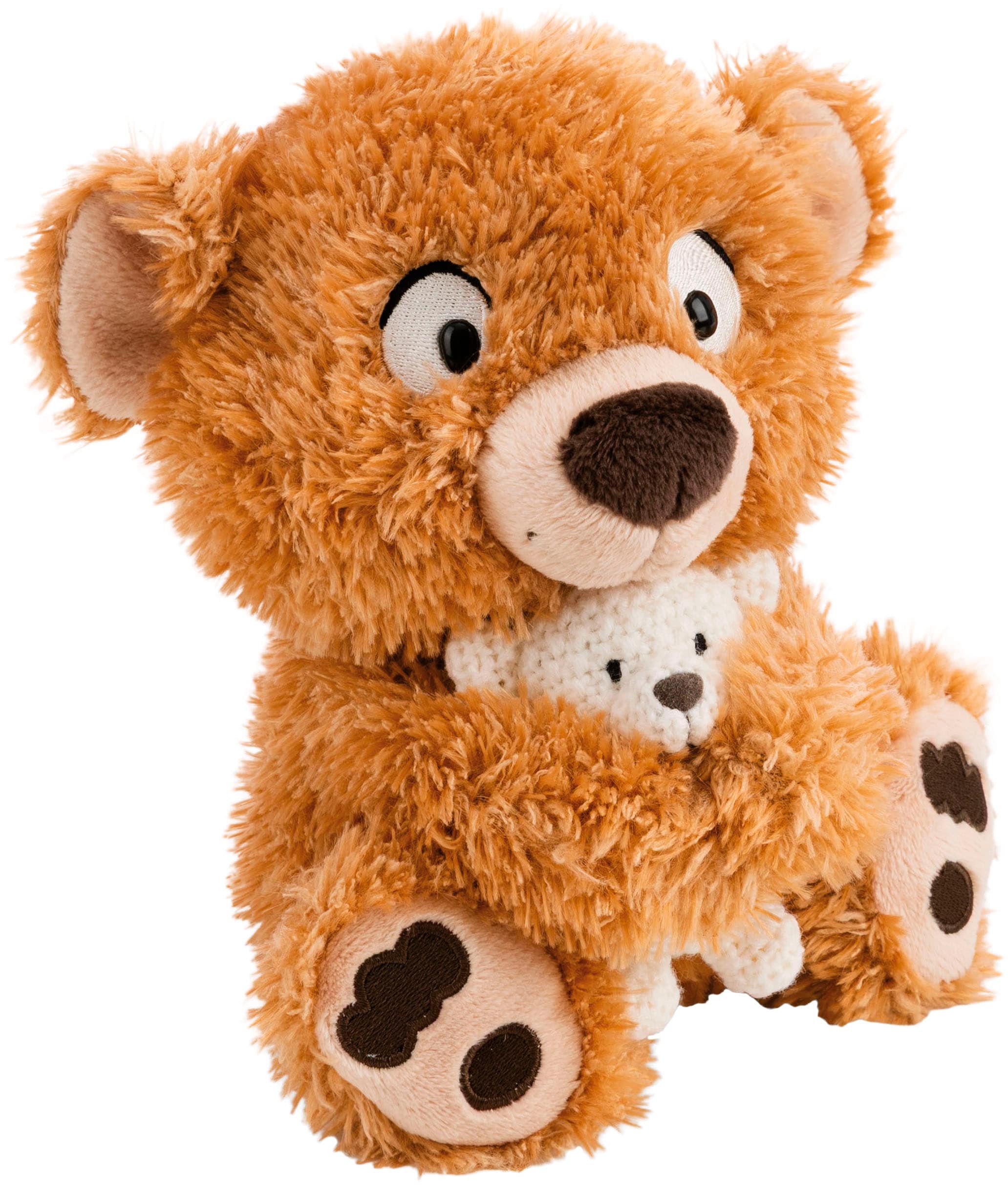 Nici Kuscheltier »Winter, Kuschelitier Bär Capiccino mit Teddy 7cm gestrickt 25cm«