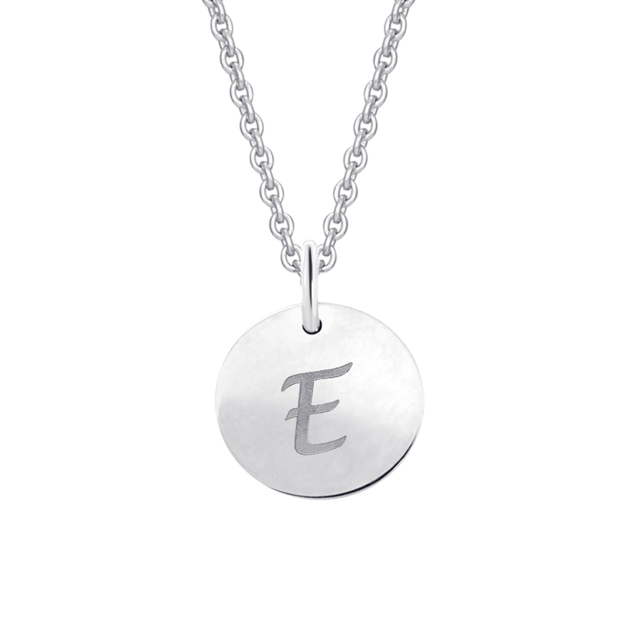 ONE ELEMENT Pendentif Lettre E Or Blanc 333 11 mm Argent