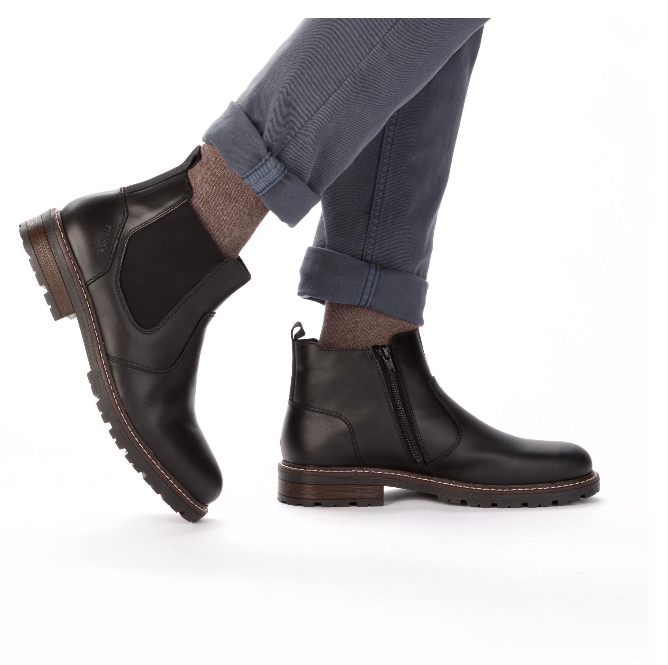 Rieker Chelseaboots, Stiefelette, Casual-Boots mit kontrastfarbener Rahmennaht