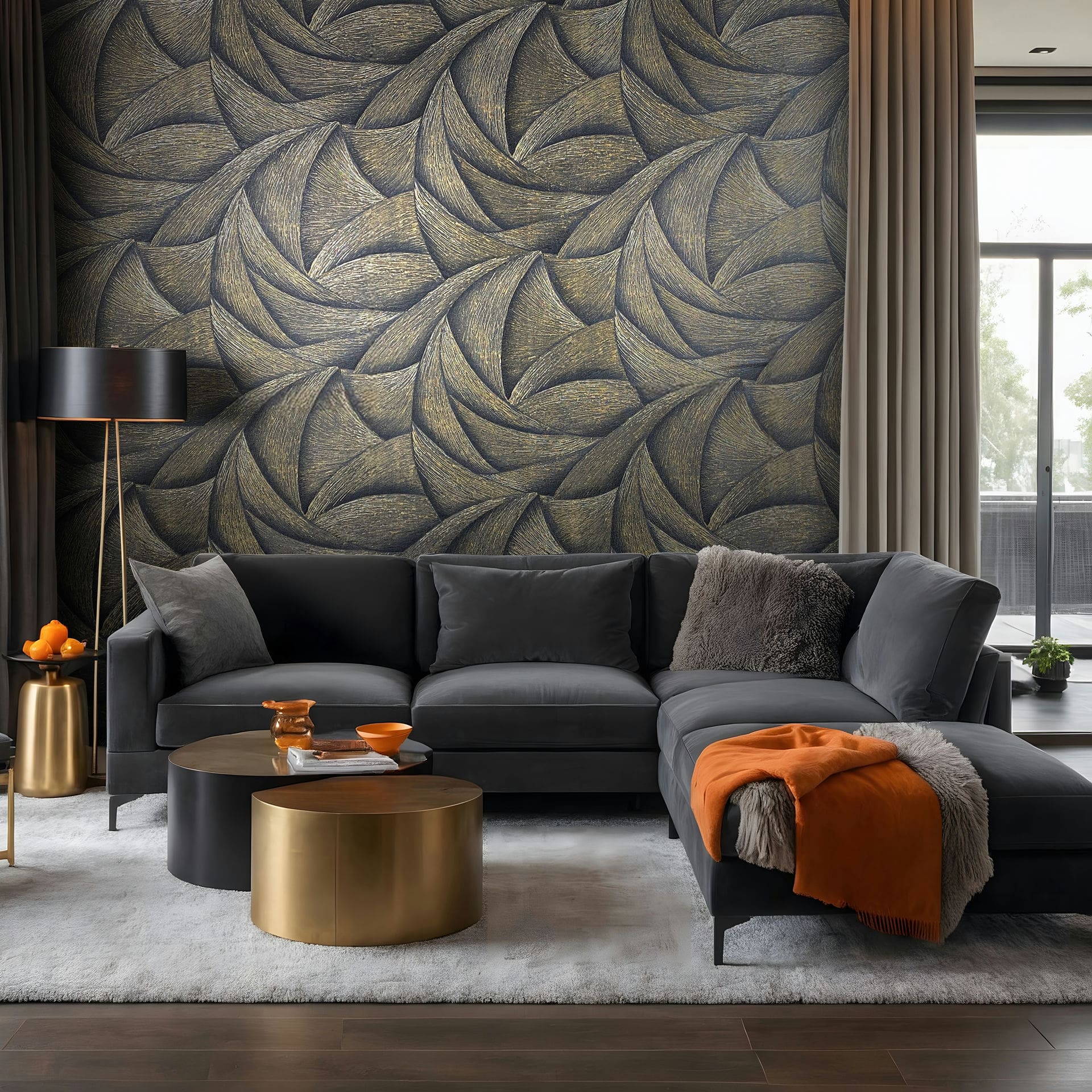 Marburg Vliestapete "Tapete Calm Waves" geometrisch geprägt moderne Vliestapete für Wohnzimmer Schlafzimmer Küche