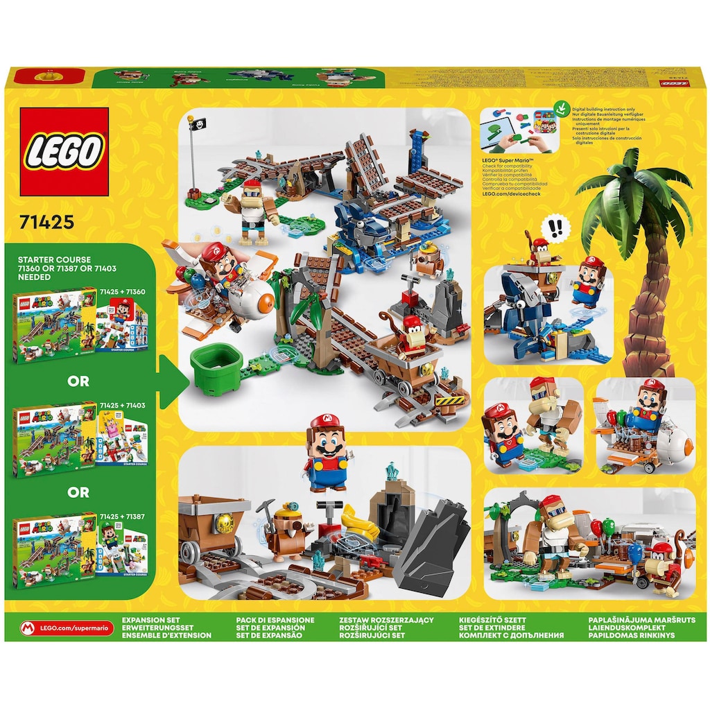 LEGO® Konstruktionsspielsteine »Diddy Kongs Lorenritt – Erweiterungsset (71425), LEGO® Super Mario«, (1157 St.), Made in Europe