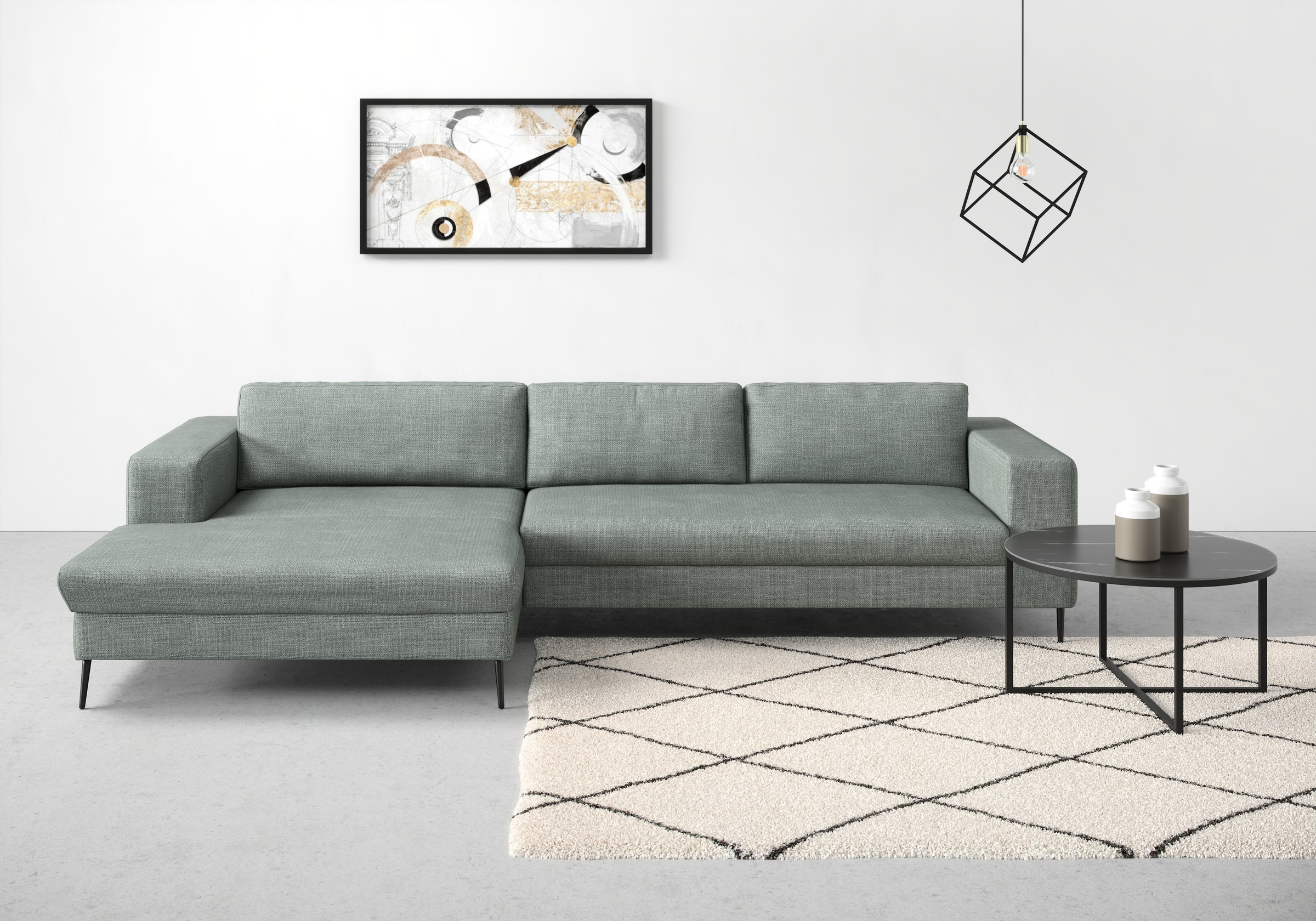 DOMO collection Ecksofa »Modica, zeitlos und elegant, L-Form«, moderne Optik mit extrabreiter Recamiere, auch in Cord