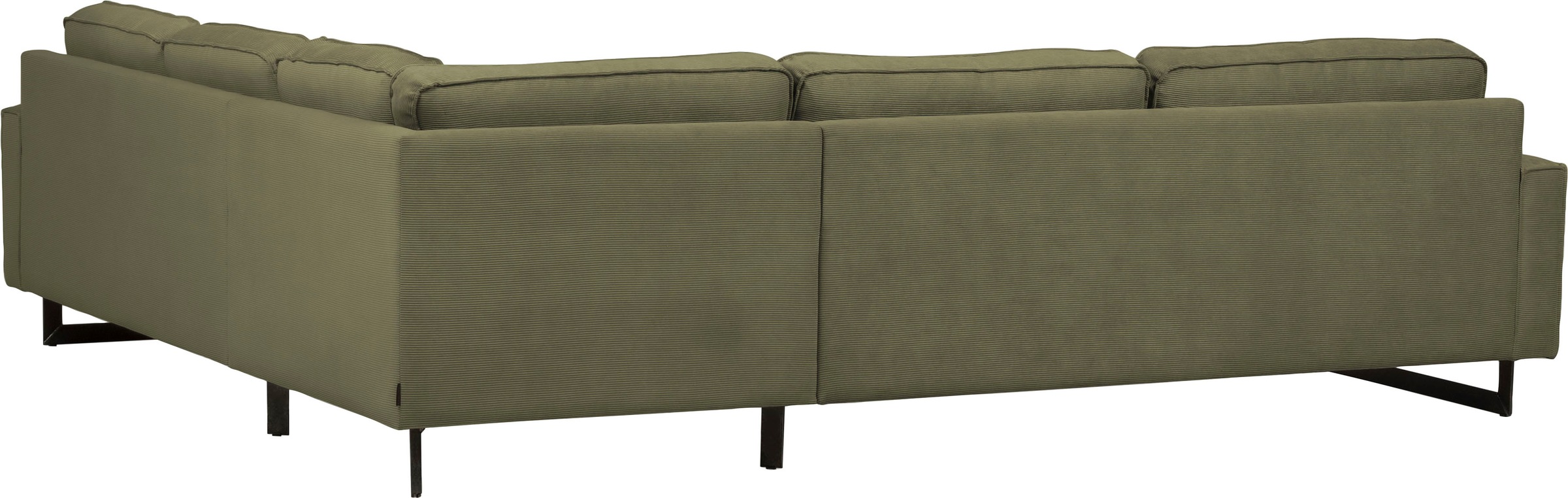 Places of Style Ecksofa »Pinto, 250/290 cm, langer Schenkel, XXL, Ottomane«, Cord, Feincord, Luxus-Microfaser Leder und Chenille