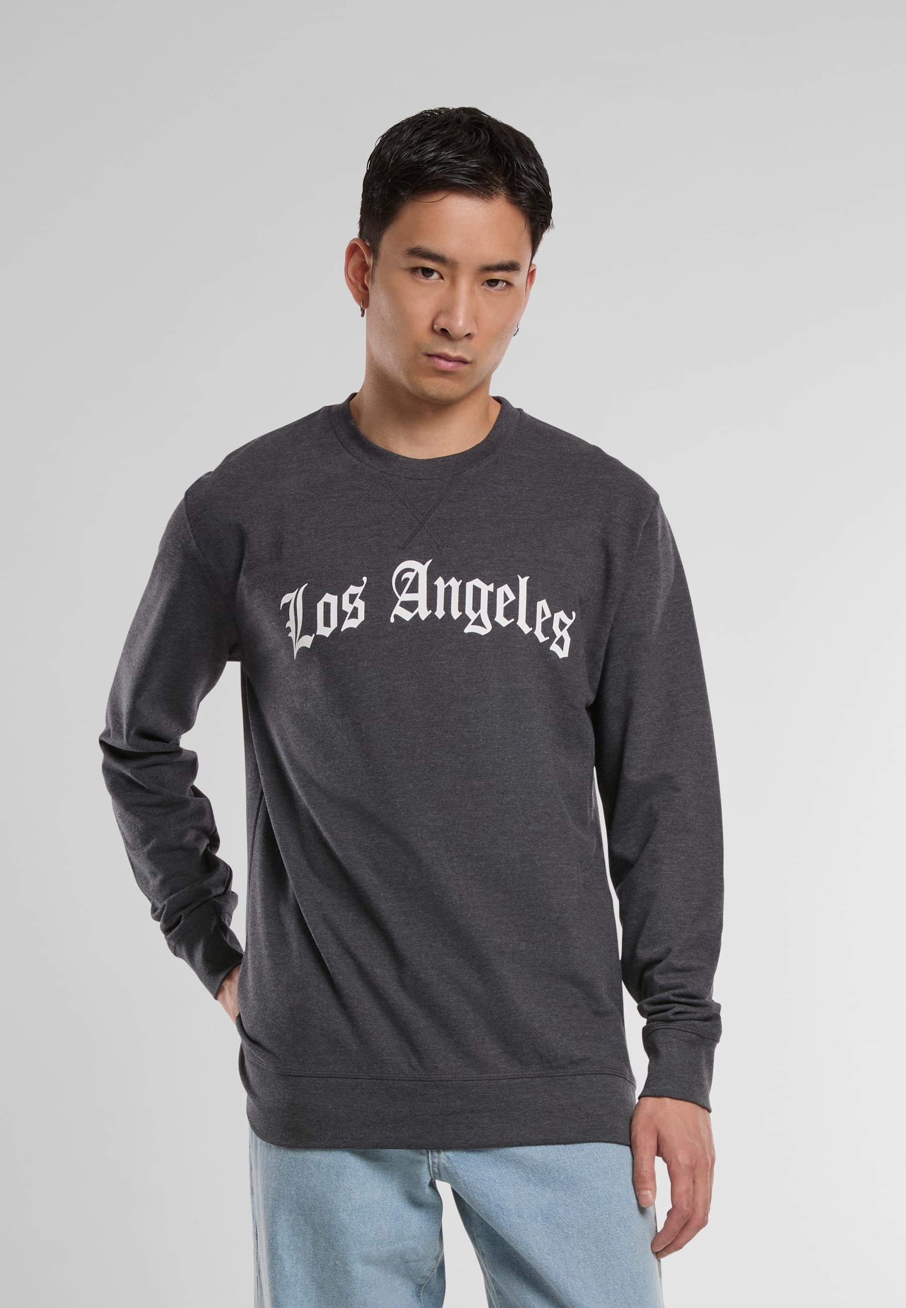 MisterTee Rundhalspullover »MisterTee Herren Los Angeles Wording Crewneck«, (1 tlg.)