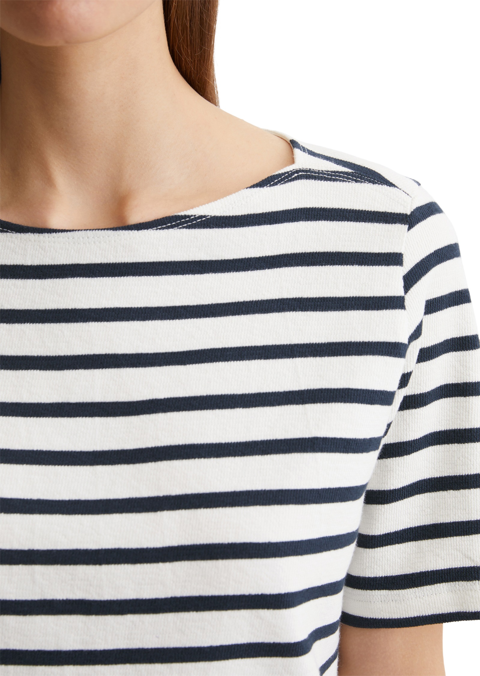 Thumbnail - Marc OPolo T-Shirt geringelt, U-Boot-Ausschnitt, gerade schnitten