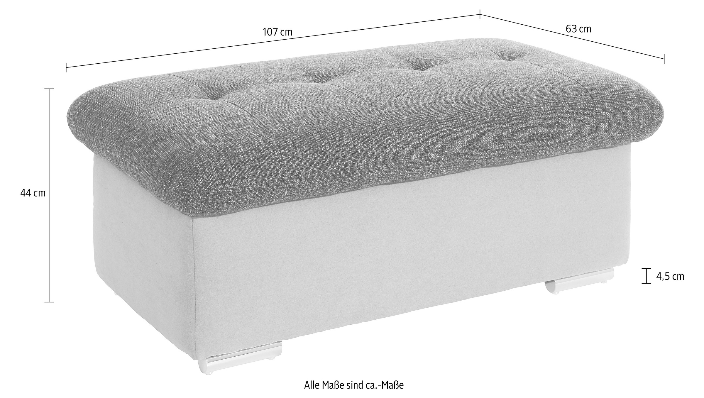 TRENDMANUFAKTUR Hocker »Reggae, Bankhocker mit toller Detailverarbeitung im Sitz«, inkl. Staufach unter der Sitzfläche