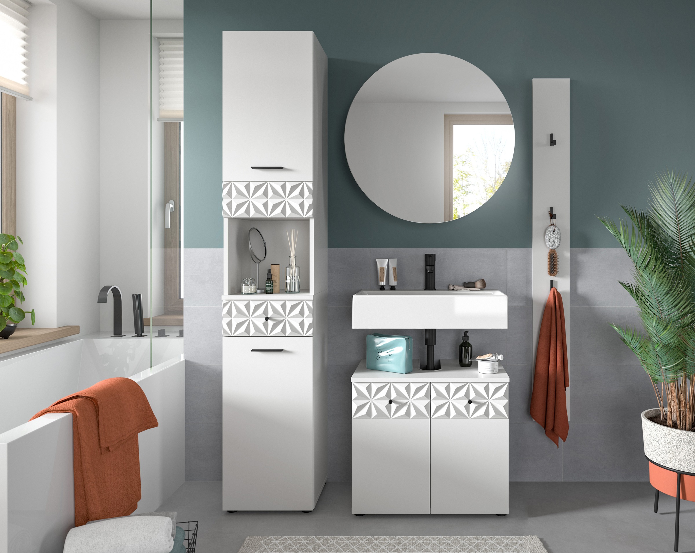 INOSIGN Badezimmer-Set "VICENZA, TOPSELLER, Breite 141cm, 4-teilig, mit Orn günstig online kaufen