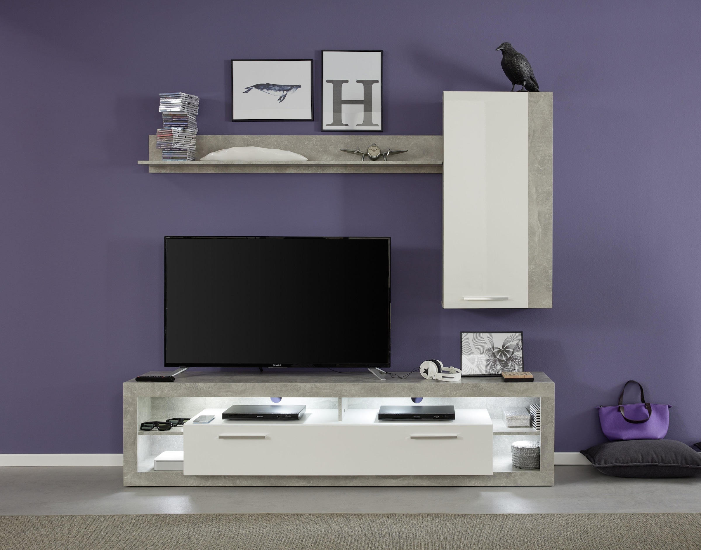 INOSIGN Hängevitrine »Gwendolyn«, Hängeschrank fürs Wohnzimmer mit 3 Fächern - (B/T/H) 52/31/103 cm
