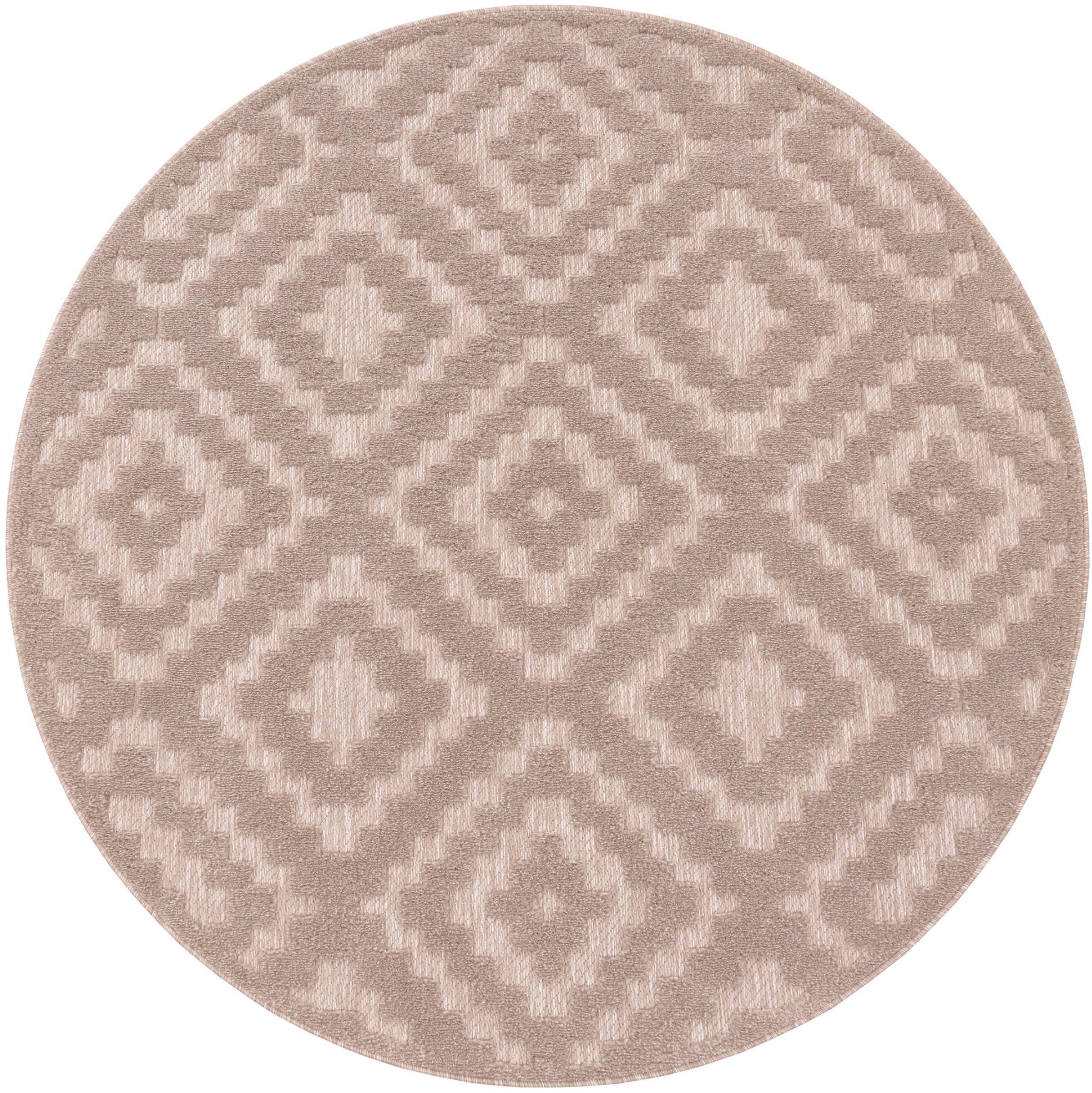 Paco Home Teppich »233-82-Livorno 672«, rund, Uni-Farben, Scandi, Rauten  Muster, Hoch-Tief Effekt, Outdoor geeignet | BAUR | Kurzflor-Teppiche