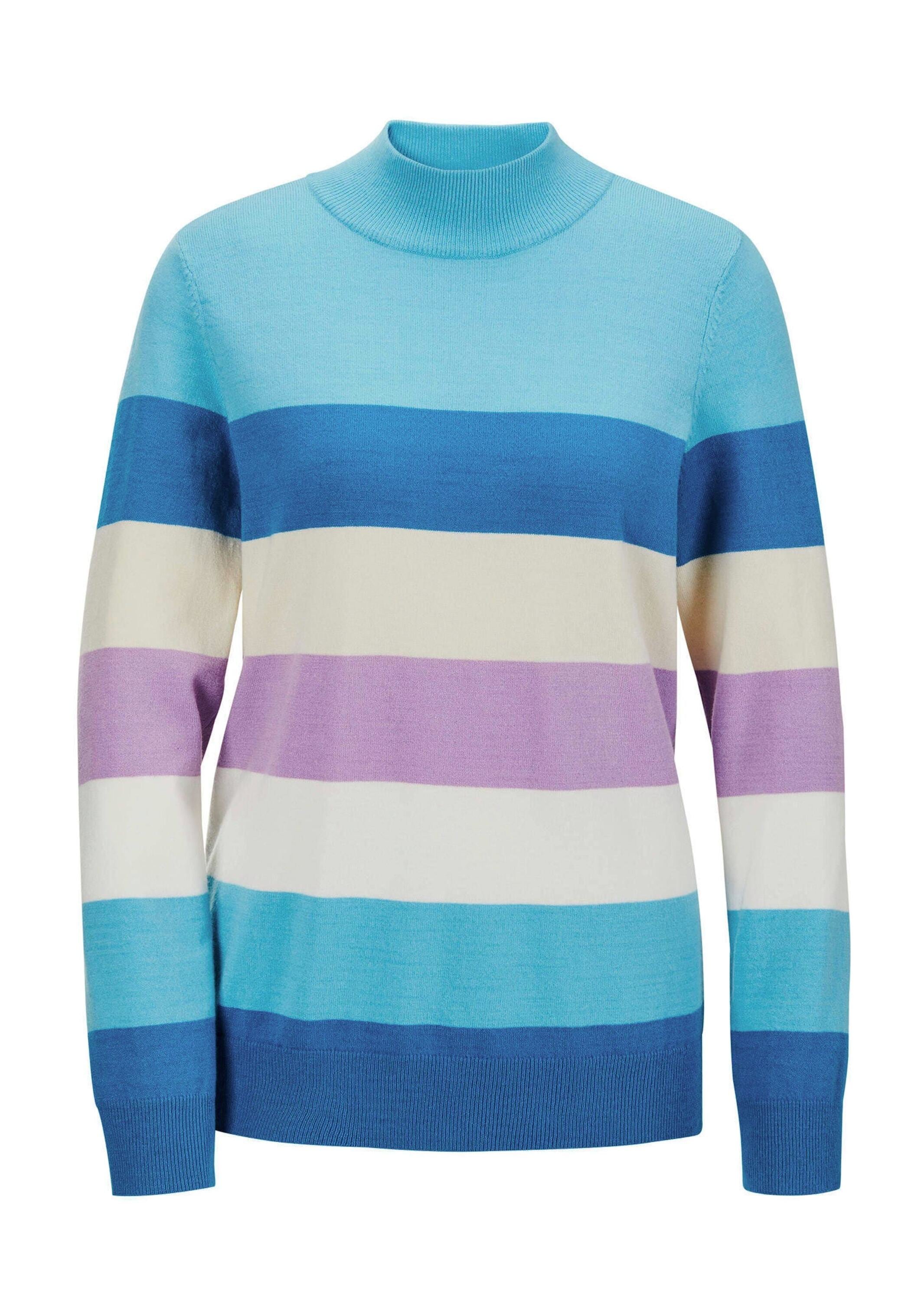 GOLDNER Rundhalspullover "Kurzgröße Strickpullover" Stehbund mit Rippe