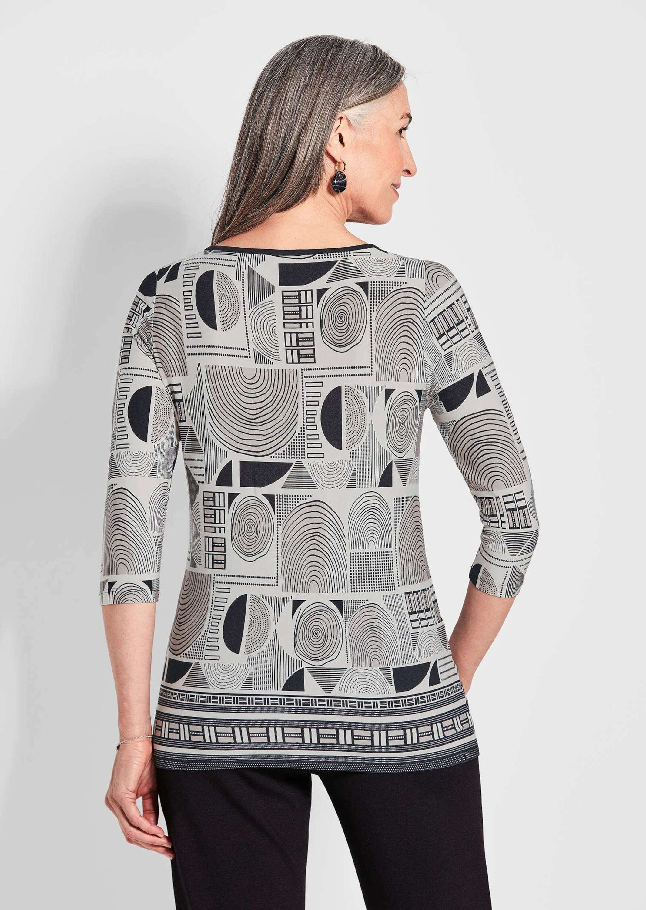 GOLDNER Kurzarmshirt "Elegantes Oberteil mit Allover-Muster" günstig online kaufen