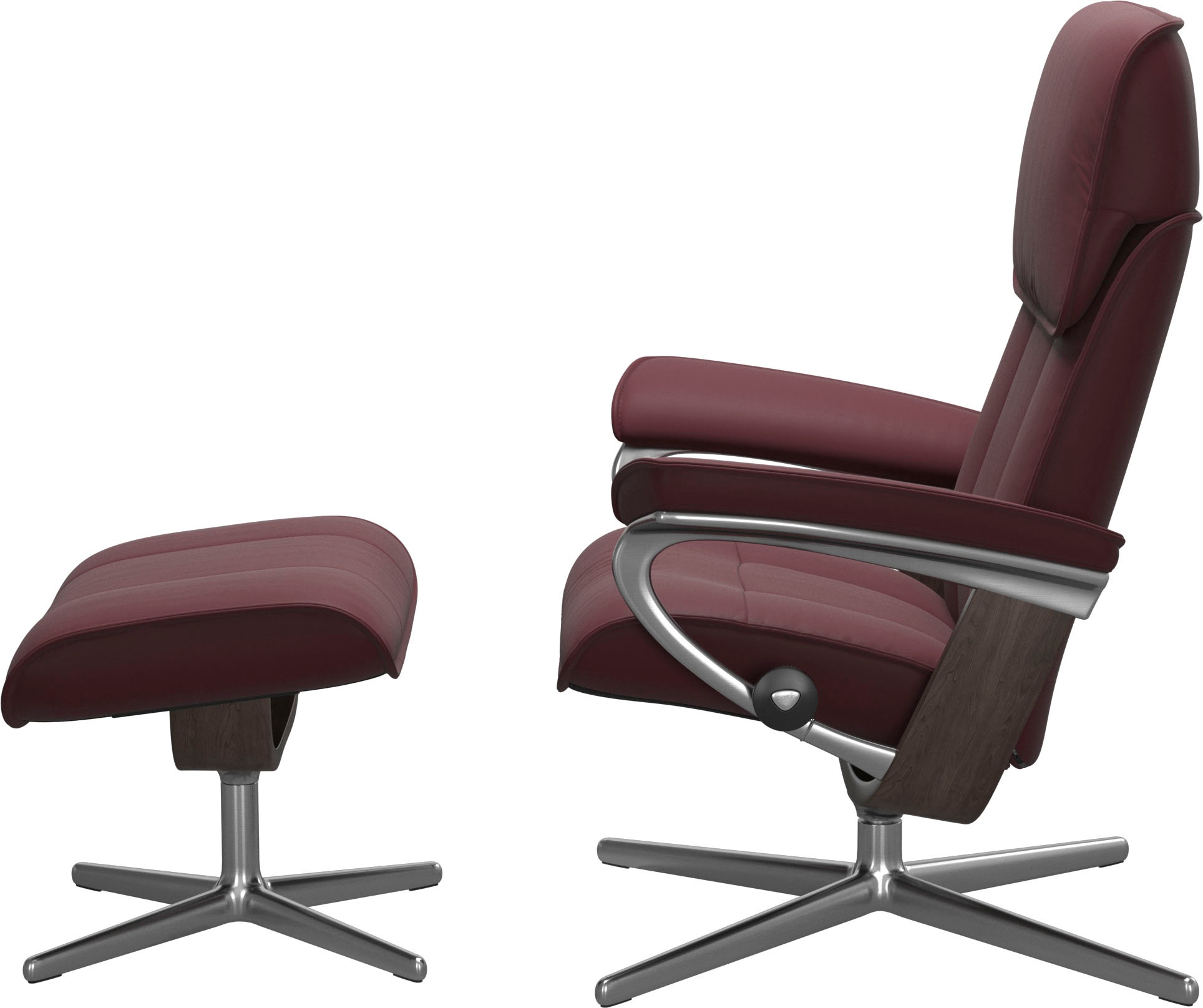 Stressless® Relaxsessel »Admiral«, (Set, Relaxsessel inkl. Hocker), mit Cross Base, Größe M & L, Holzakzent Wenge