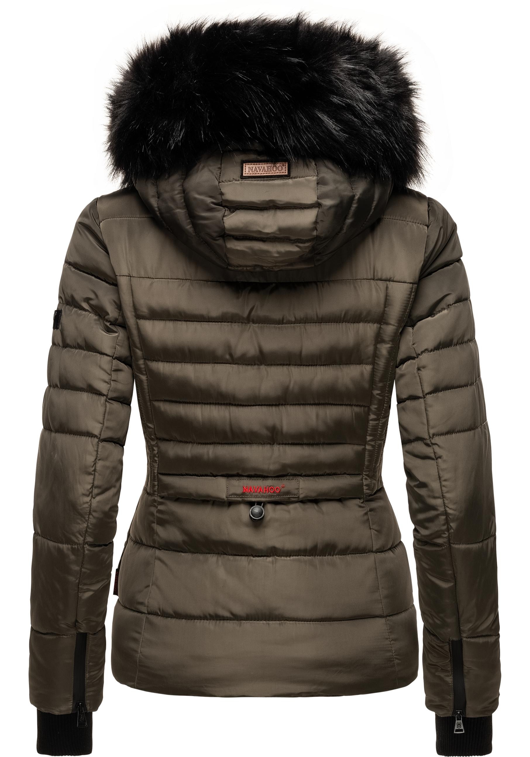 Thumbnail - Navahoo Steppjacke "Adele", mit Kapuze, hochwertige Winterjacke mit edler Kunstfell- Kapuze