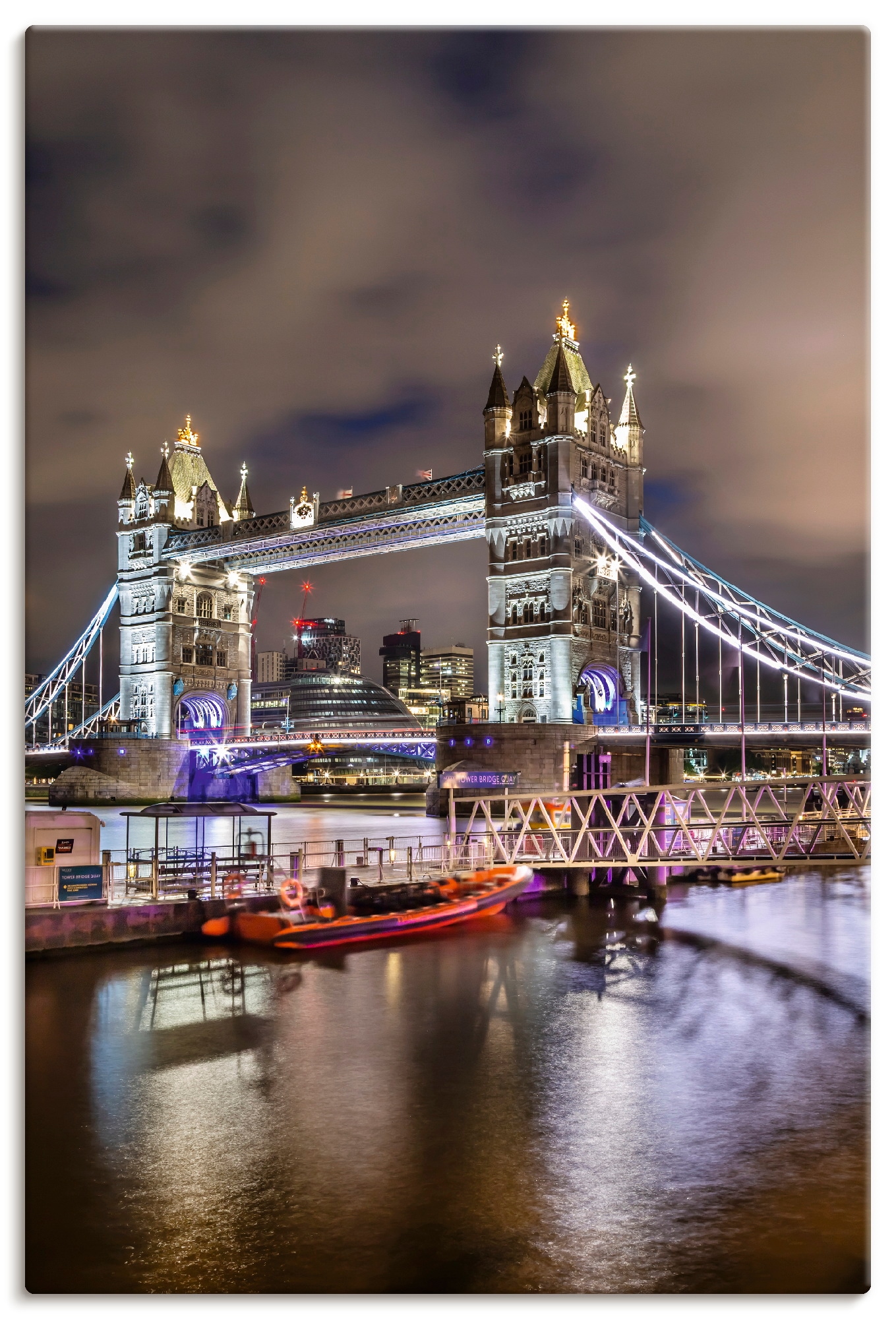 Artland Wandbild "LONDON Tower Bridge im Abendlicht" London 1 Stk. tlg. als Alubild, Leinwandbild, Poster, Wandaufkleber in verschied. Größen