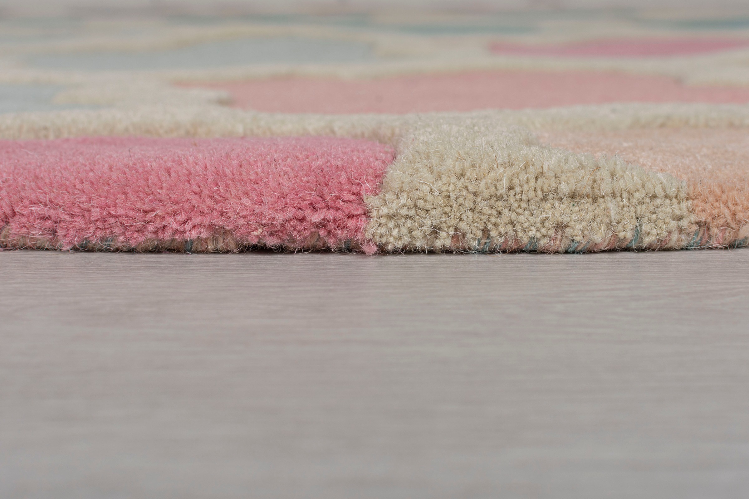 FLAIR RUGS Wollteppich »Rosella«, rechteckig, 10 mm Höhe, 100% Wolle, mehrfarbig, Ornamente, mit Hoch-Tief-Effekt