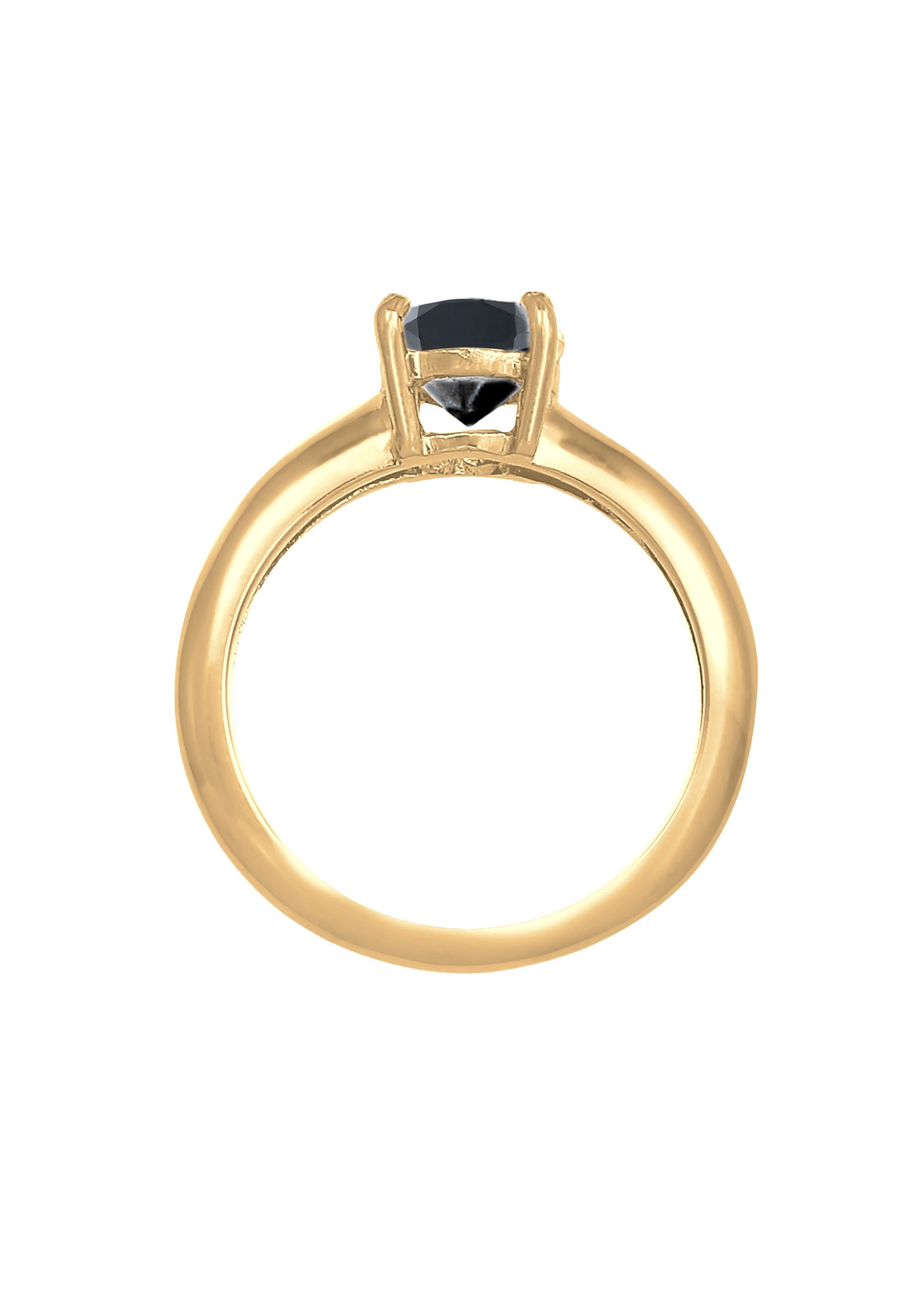 ELLI Solitaire Classic Zirconia Engagement Ring 925 Silver Yellow Size 58 2