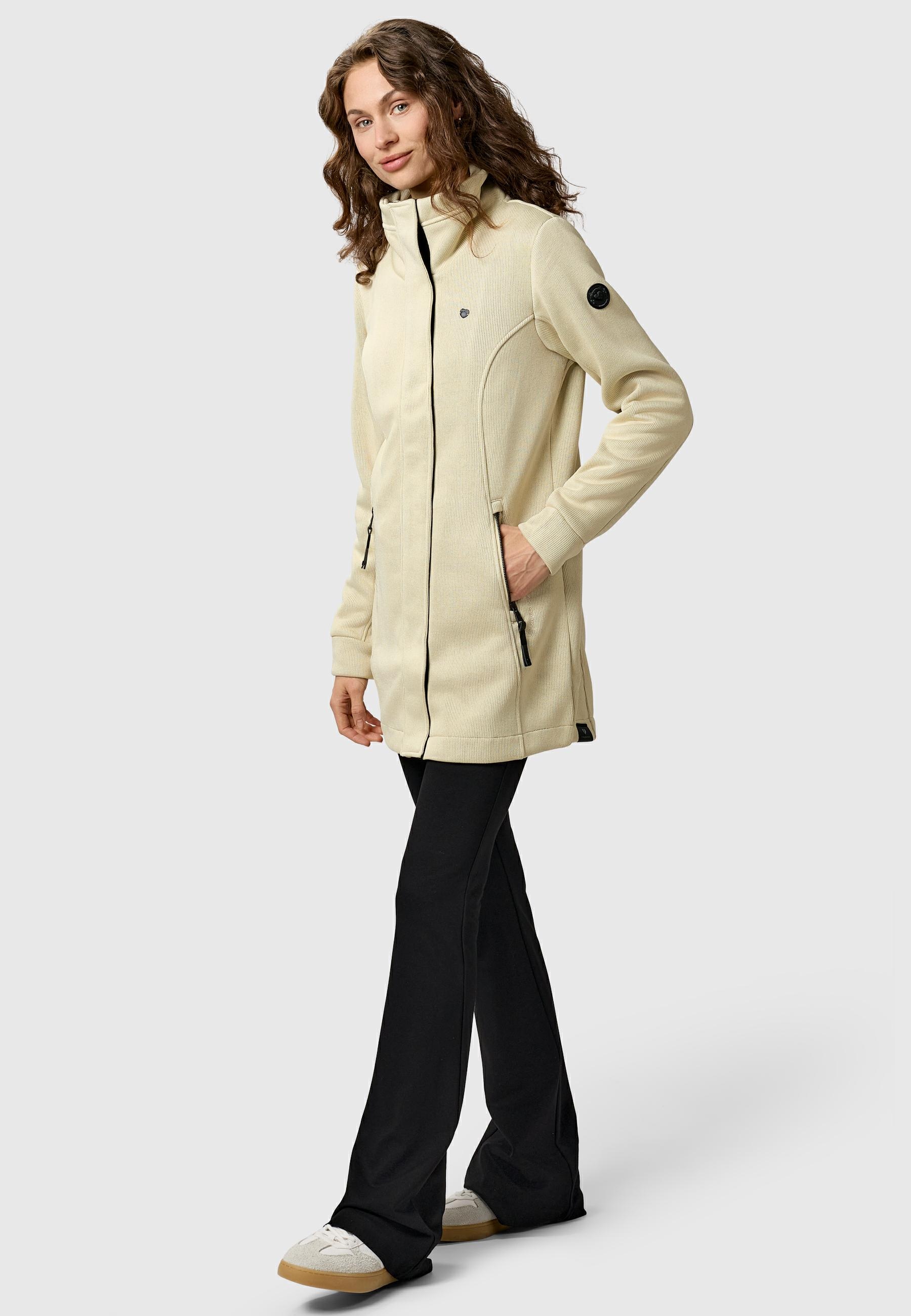 Ragwear Sweatjacke »Letrice Bonded« Elegante Zip-Jacke mit hohem Kragen in Feinstrickoptik