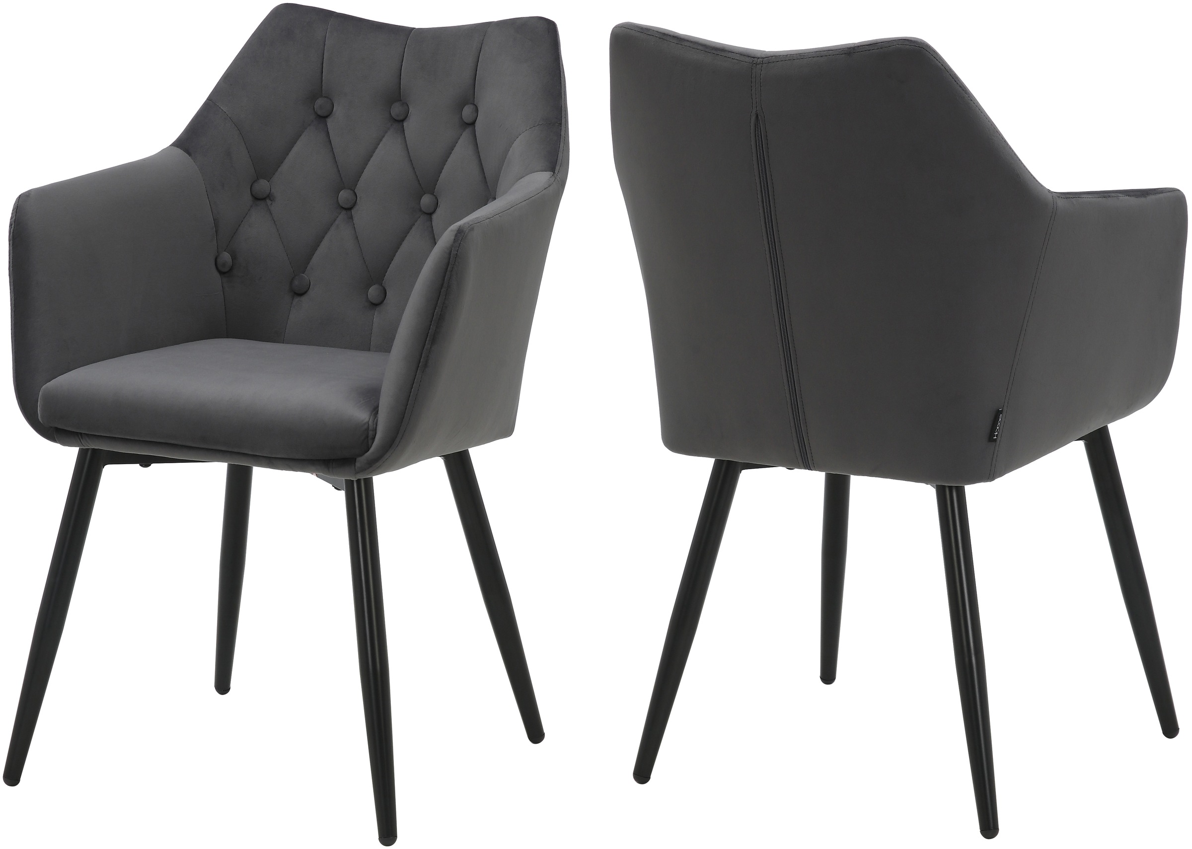Home affaire Esszimmerstuhl "Alton, TOPSELLER", (Set), 2 St., Samtvelours, günstig online kaufen