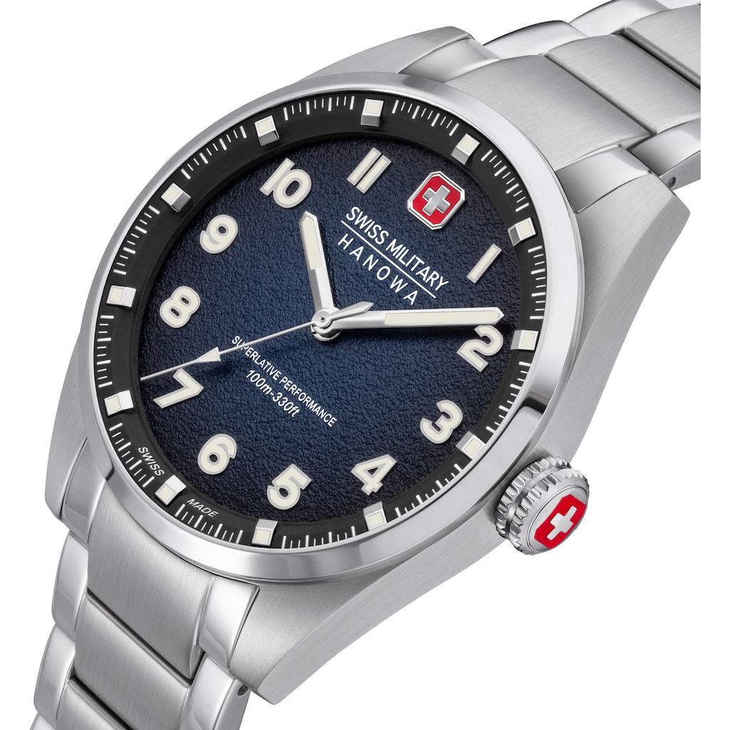 Swiss Military Hanowa Schweizer Uhr »GREYHOUND, SMWGG0001504«, Quarzuhr, Armbanduhr, Herrenuhr, Swiss Made, Saphirglas