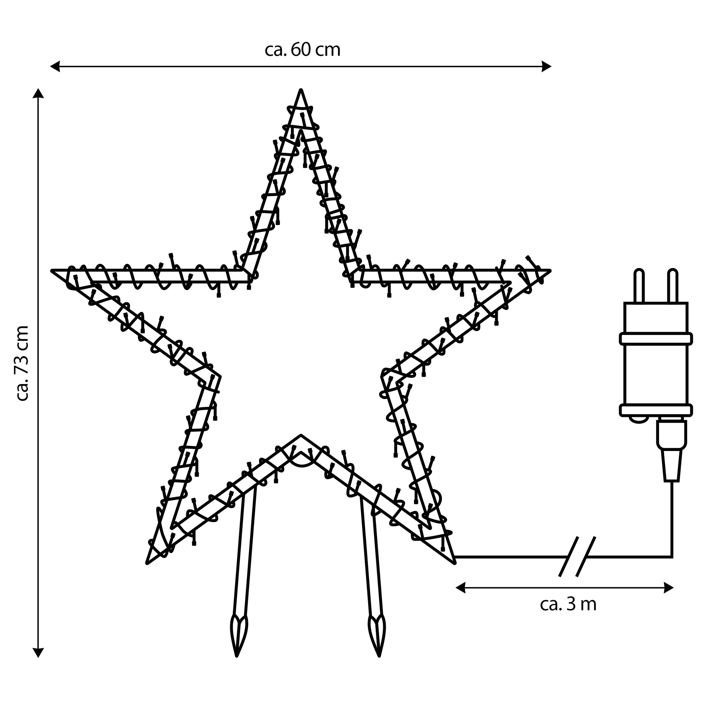 OTTO home LED Stern »LED-Outdoor Stern 60cm BERRICK« LED-Board 1 Stk. Warmweiß integrierte Timer-Funktion (6 Std. an / 18 Std. aus)
