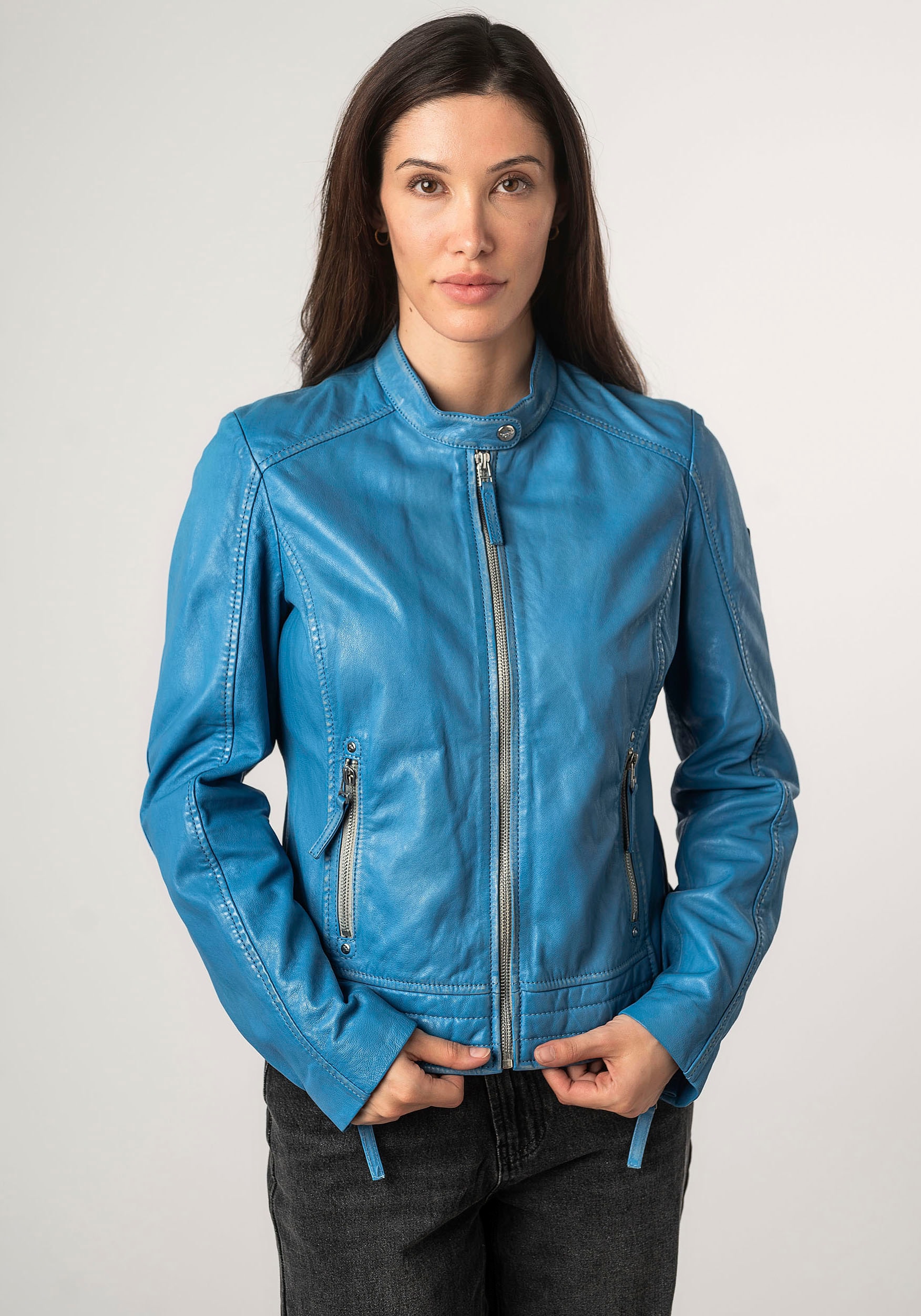 Mauritius Lederjacke "MWFilla", mit kleinem Stehkragen günstig online kaufen