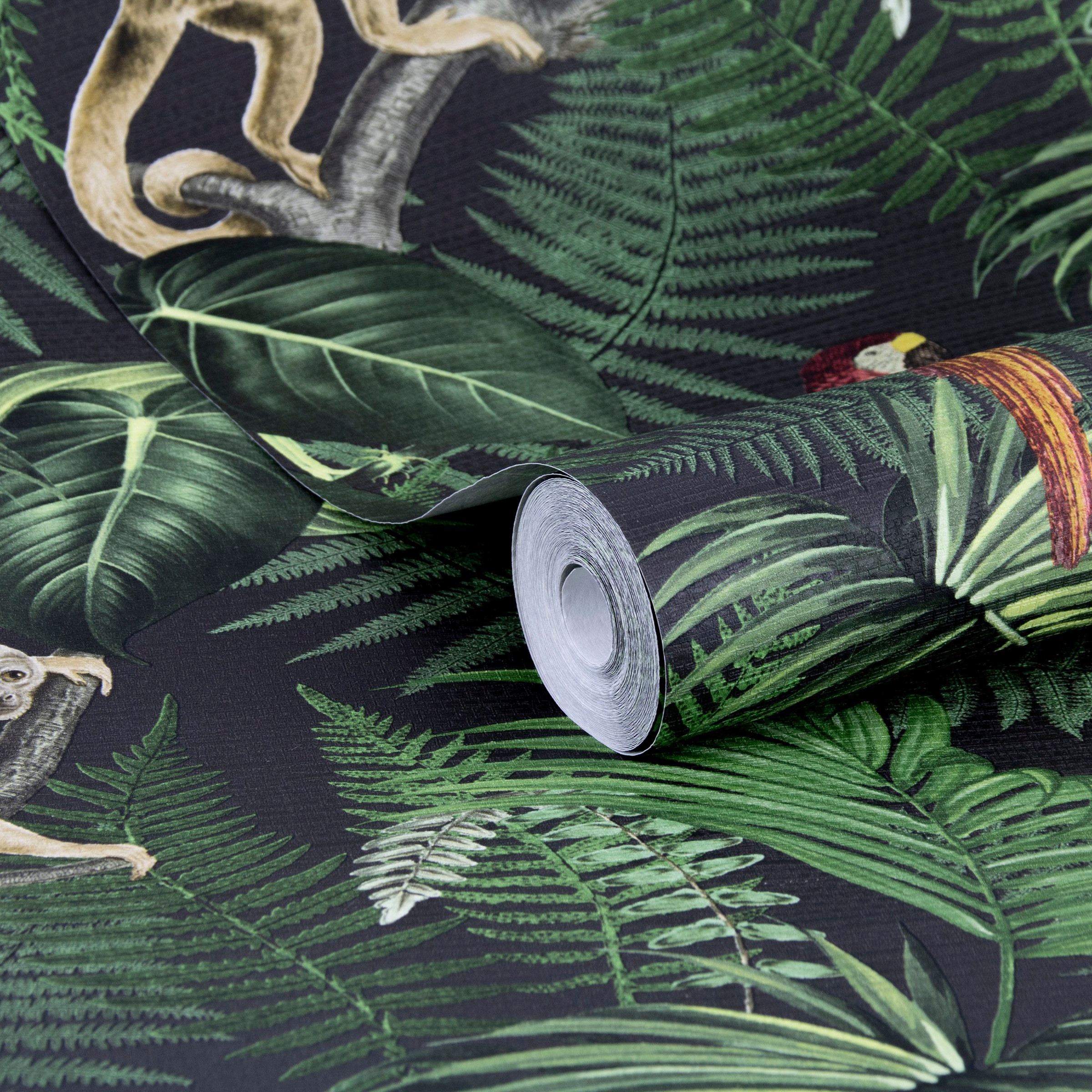 Superfresco Easy Vliestapete »Superfresco Easy Vliestapete Into the Jungle Schwarz«, tropisch, Superfresco Easy Vliestapete Into the Jungle Schwarz