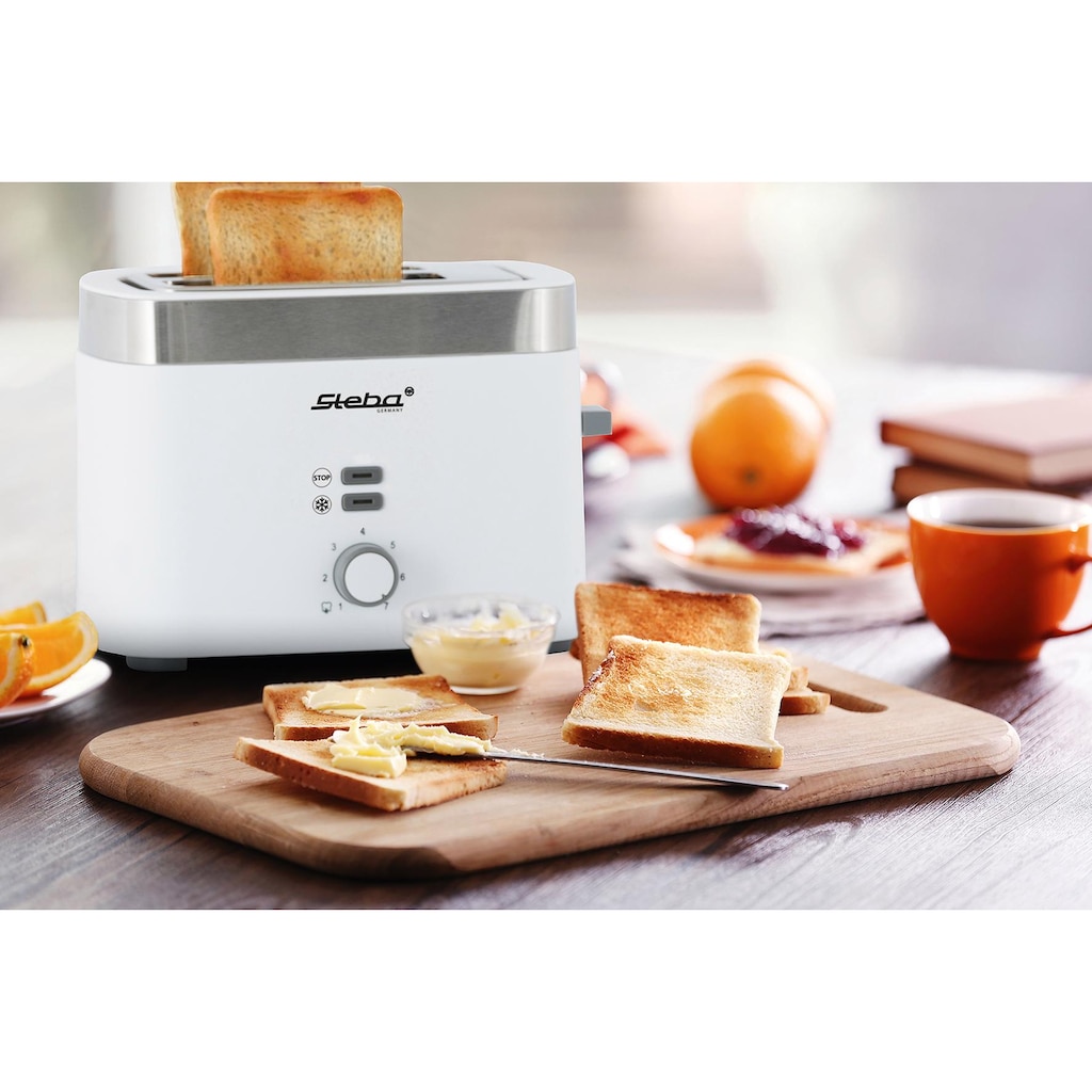 Steba Toaster »TO 10 Bianco«, 2 kurze Schlitze, 930 W