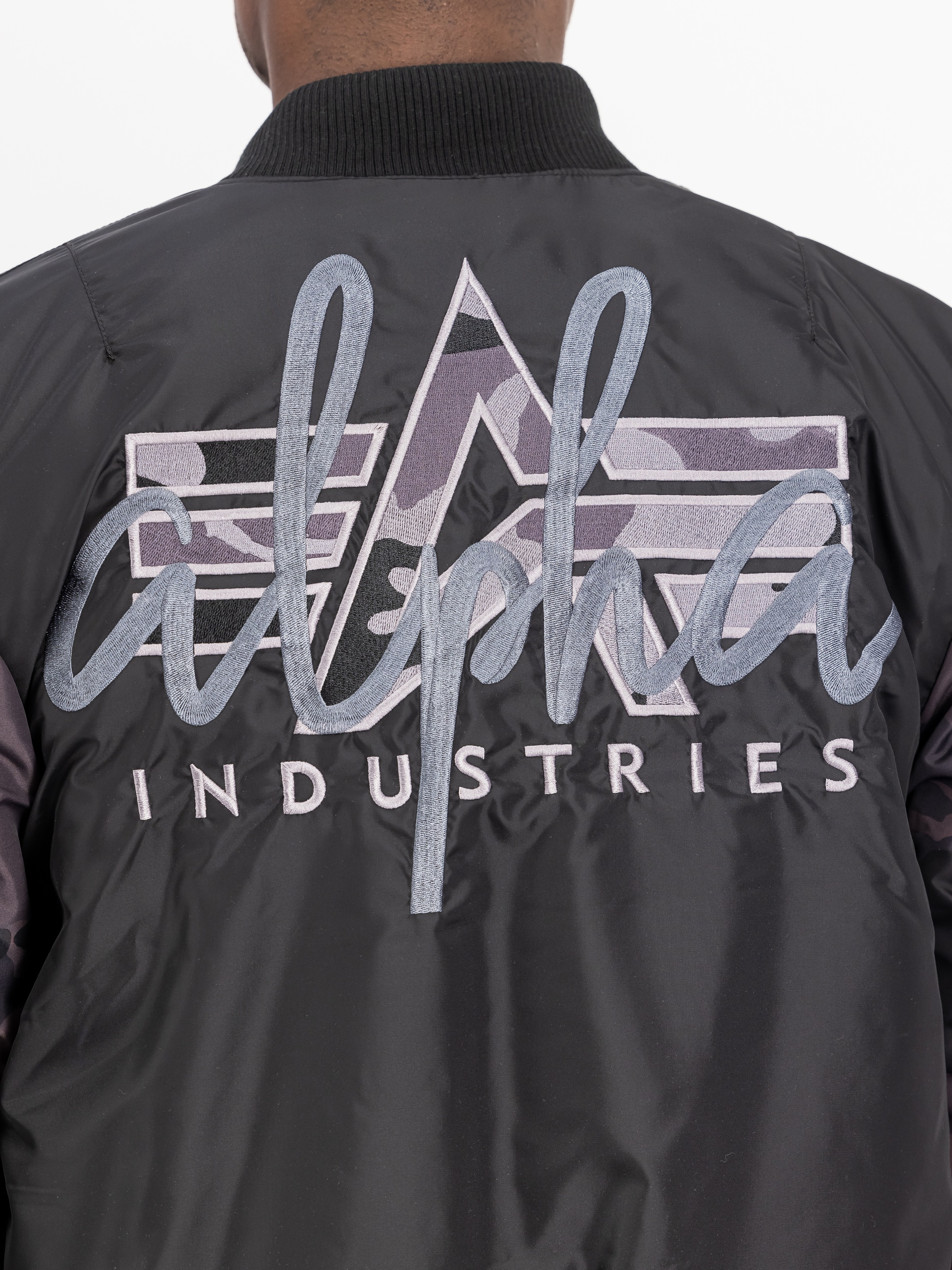 Alpha Industries MA-1 Camo Bomber Jacket Black 2XL 3