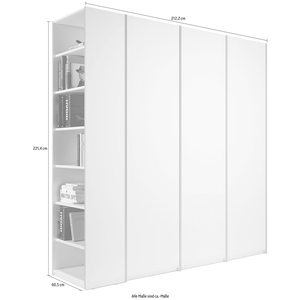 Müller SMALL LIVING Drehtürenschrank »Modular Plus Variante 7«, zwei Anbauelemente, links oder rechts montierbarer Seitenregal