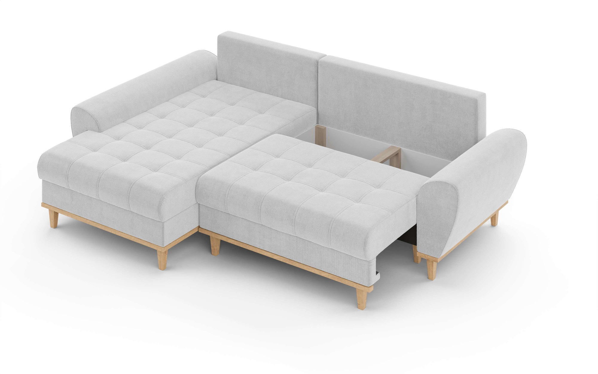 Home affaire Ecksofa »Ahrdorf mit Bettfunktion und Bettkasten, Maße: B/H/T 268/86/175 cm«, L-Form mit 3 Rückenkissen und moderne gerundete Armlehnen