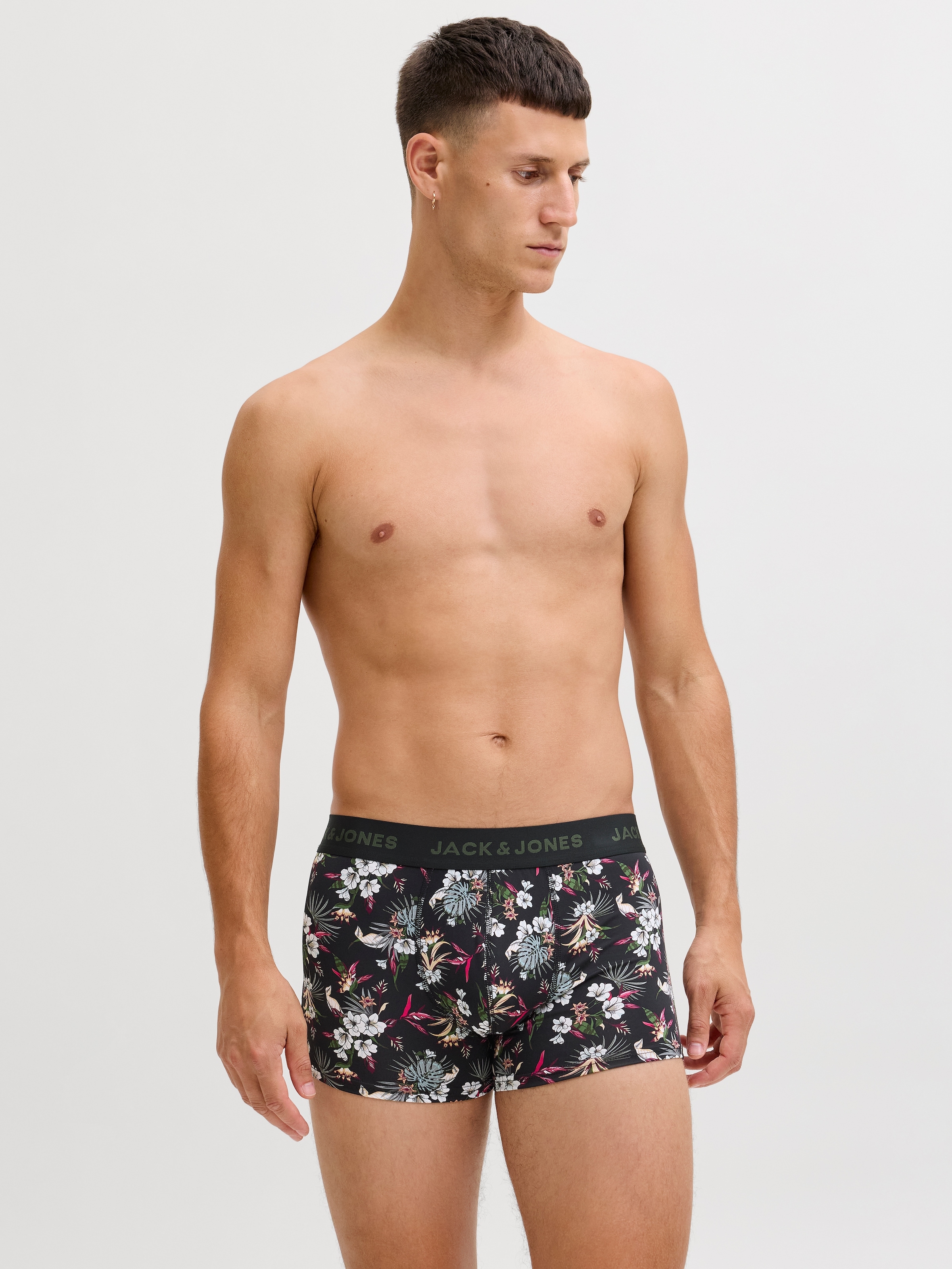 Jack & Jones Funktionsboxer »JACFLOWER aus Microfaserqualität und schnelltrocknendem Material« Packung, 3 Stk. unifarben mit Farbeinsatz, modisch, eng anliegend, Microfaser