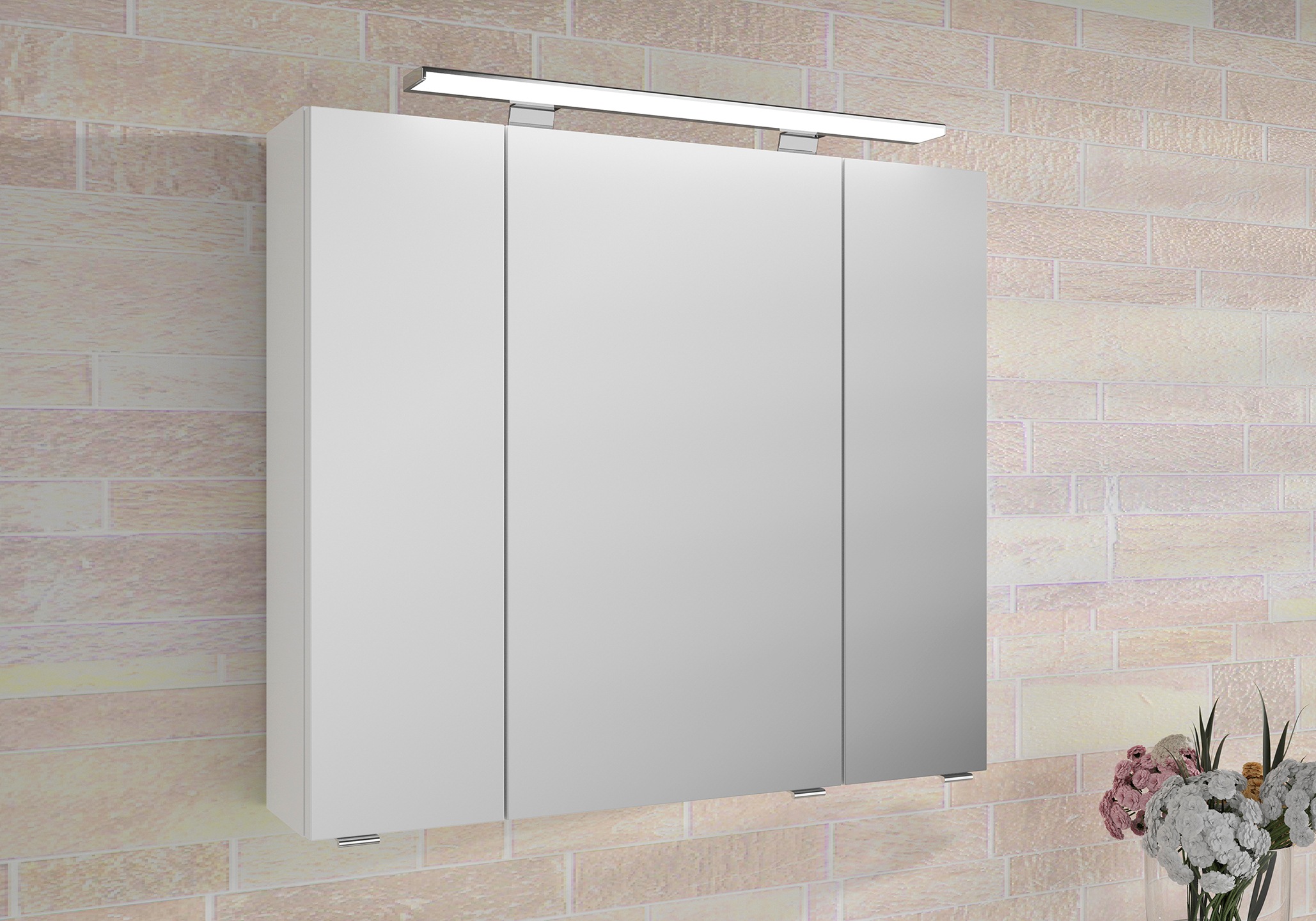 Saphir Badmöbel-Set »Serie 4010 5-teilig Keramik-Waschtisch mit LED-Spiegelschrank«, (Set), Bad Set mit Unterschrank, Hängeschrank, Midischrank, inkl. Türdämpfer